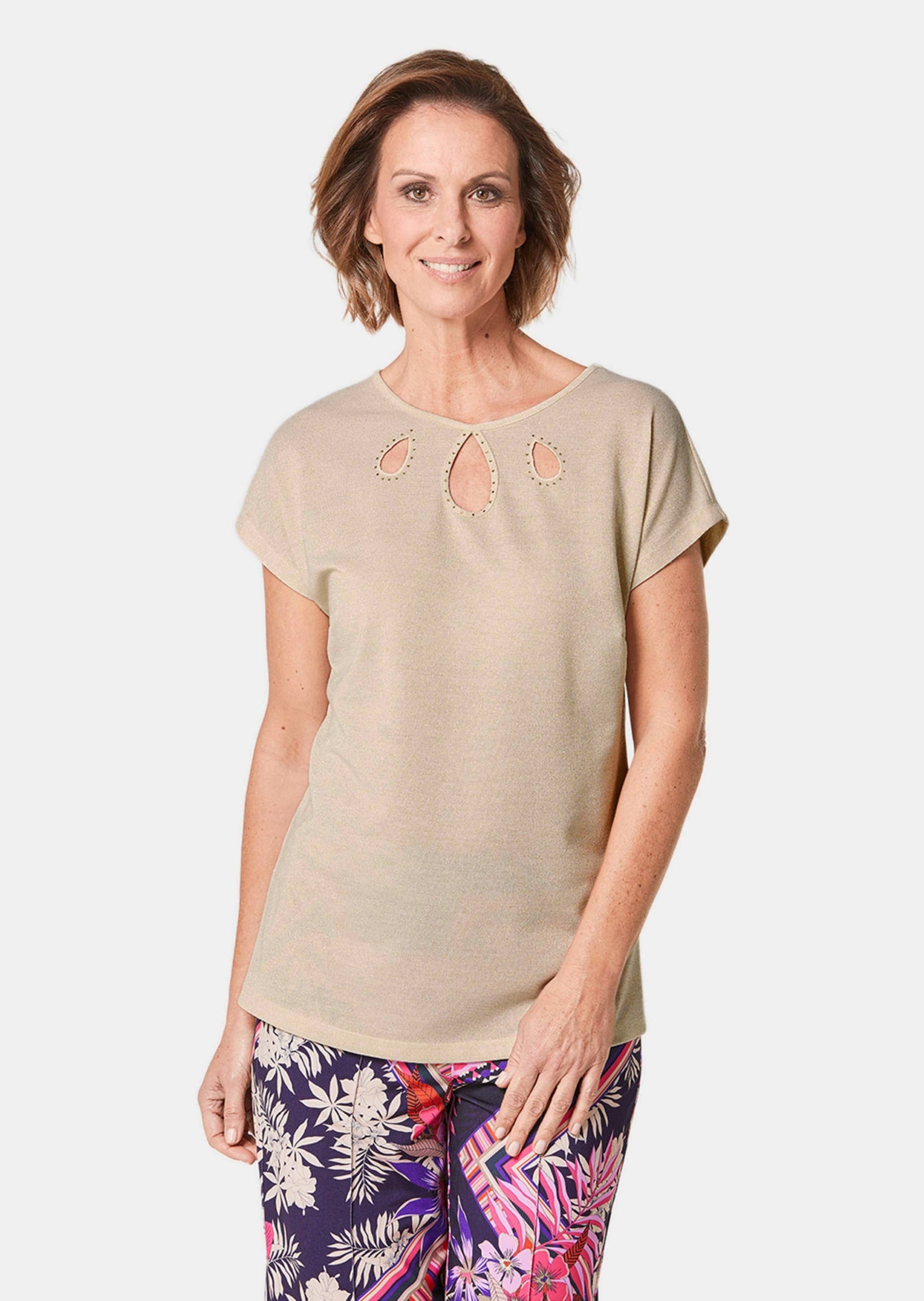 GOLDNER Kurzarmshirt »Elegantes Shirt mit feinen Glanzgarnen«