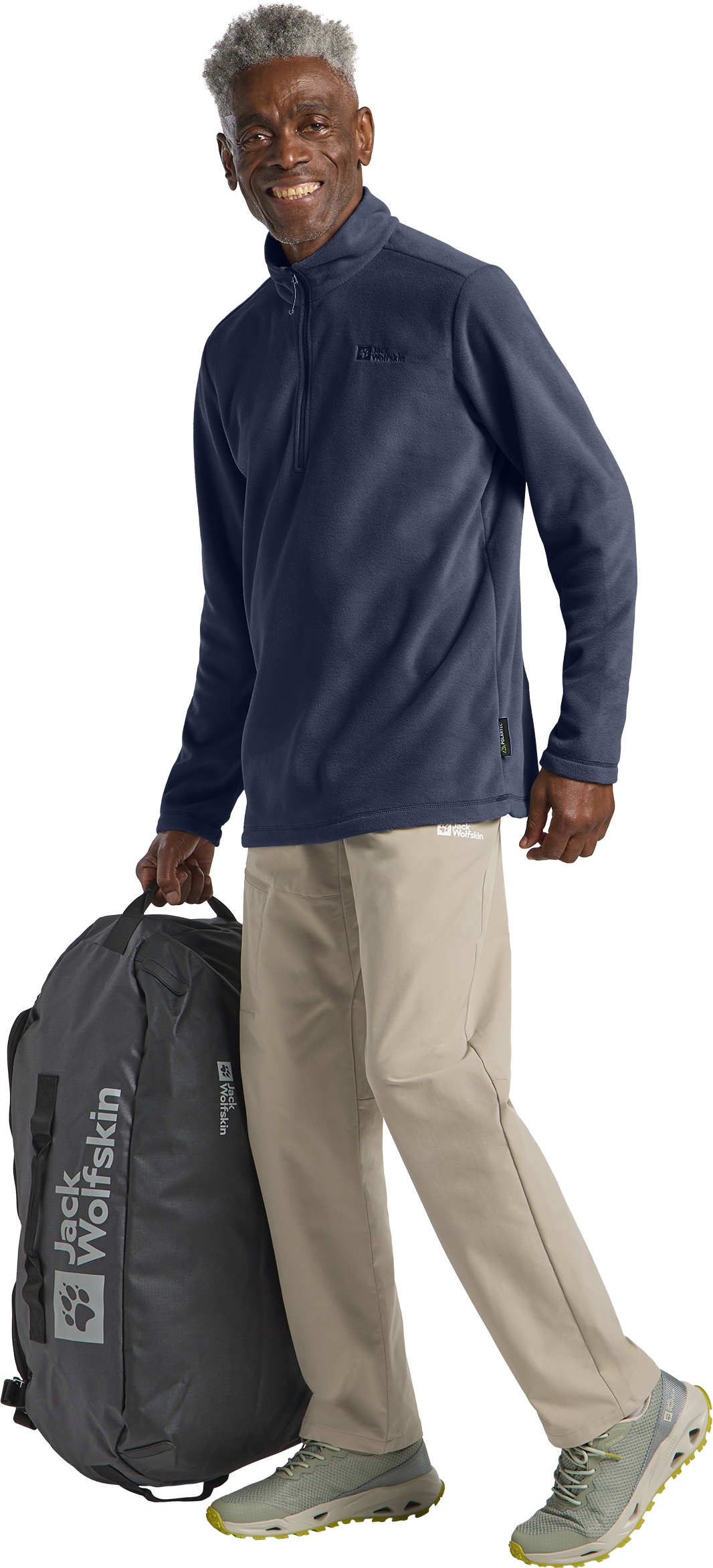 Jack Wolfskin Fleecepullover »TAUNUS HZ M«, aus recyceltem Polyester, atmungsaktiv
