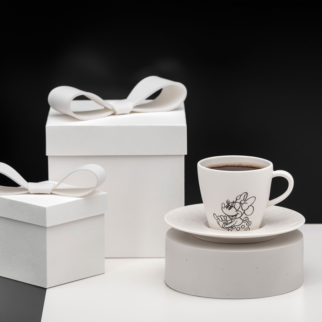 Villeroy & Boch Espressotasse »Espressotassen Manufacture Rock blanc - Mickey Mouse 60 ml 6er Set weiß« Spülmaschinenfest, Mikrowellensicher