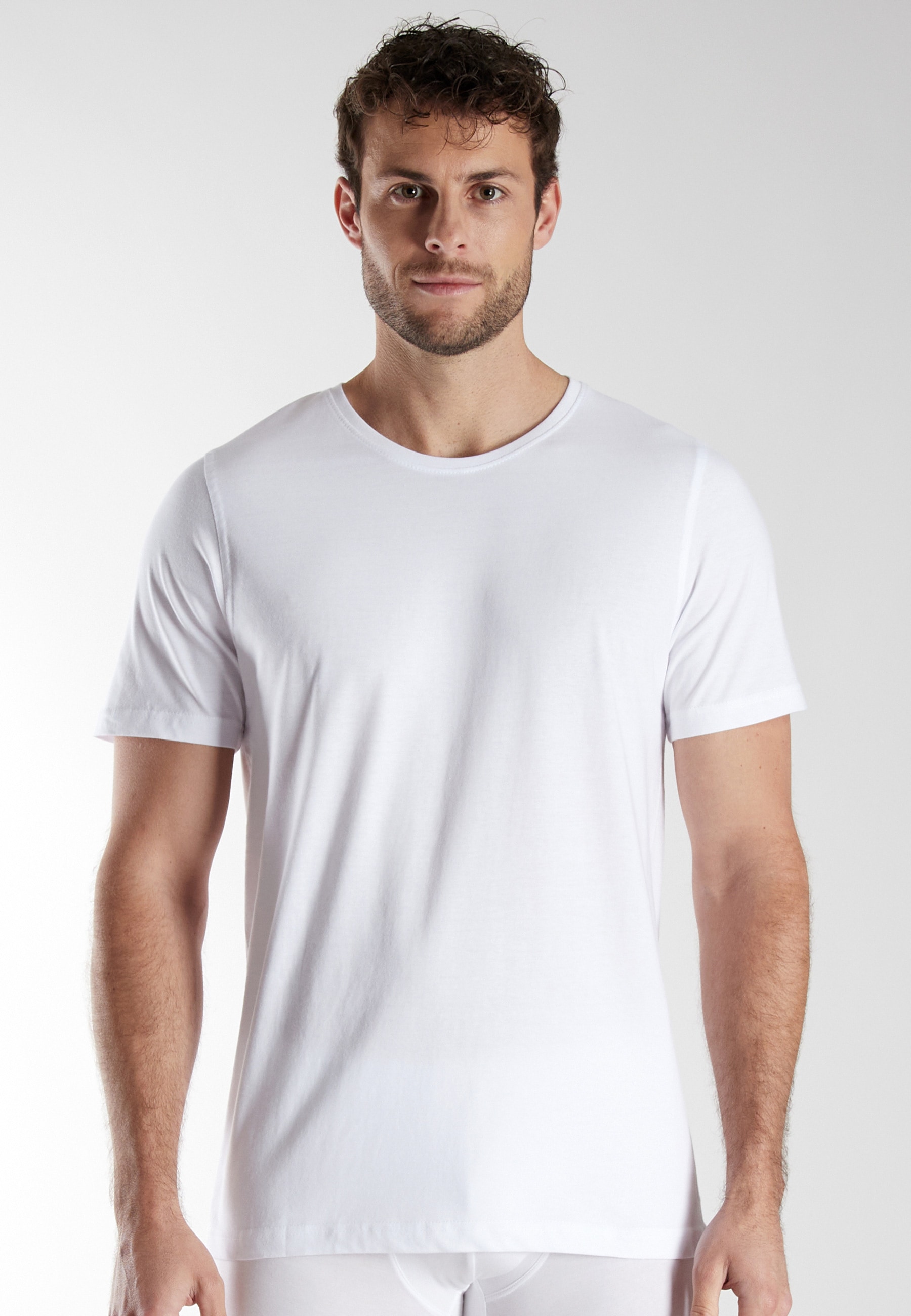 bugatti T-Shirt »Bari«, 2 Stk. Rundhalsausschnitt, Kurzarm, basic, Baumwolle, weich, bequem
