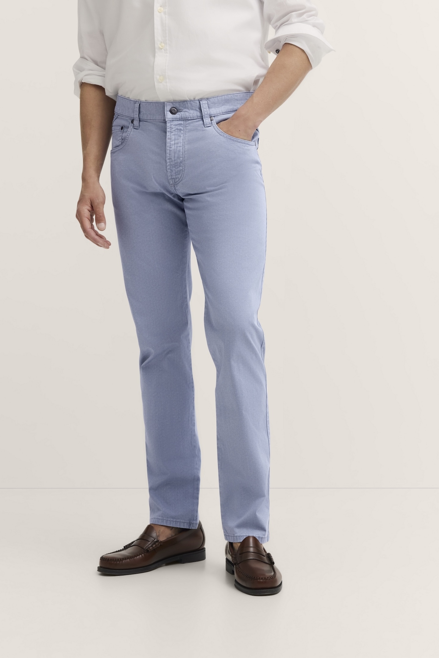 Bugatti Herren 5-Pocket-Hose mit Stretchfunktion in blau, Größe 36