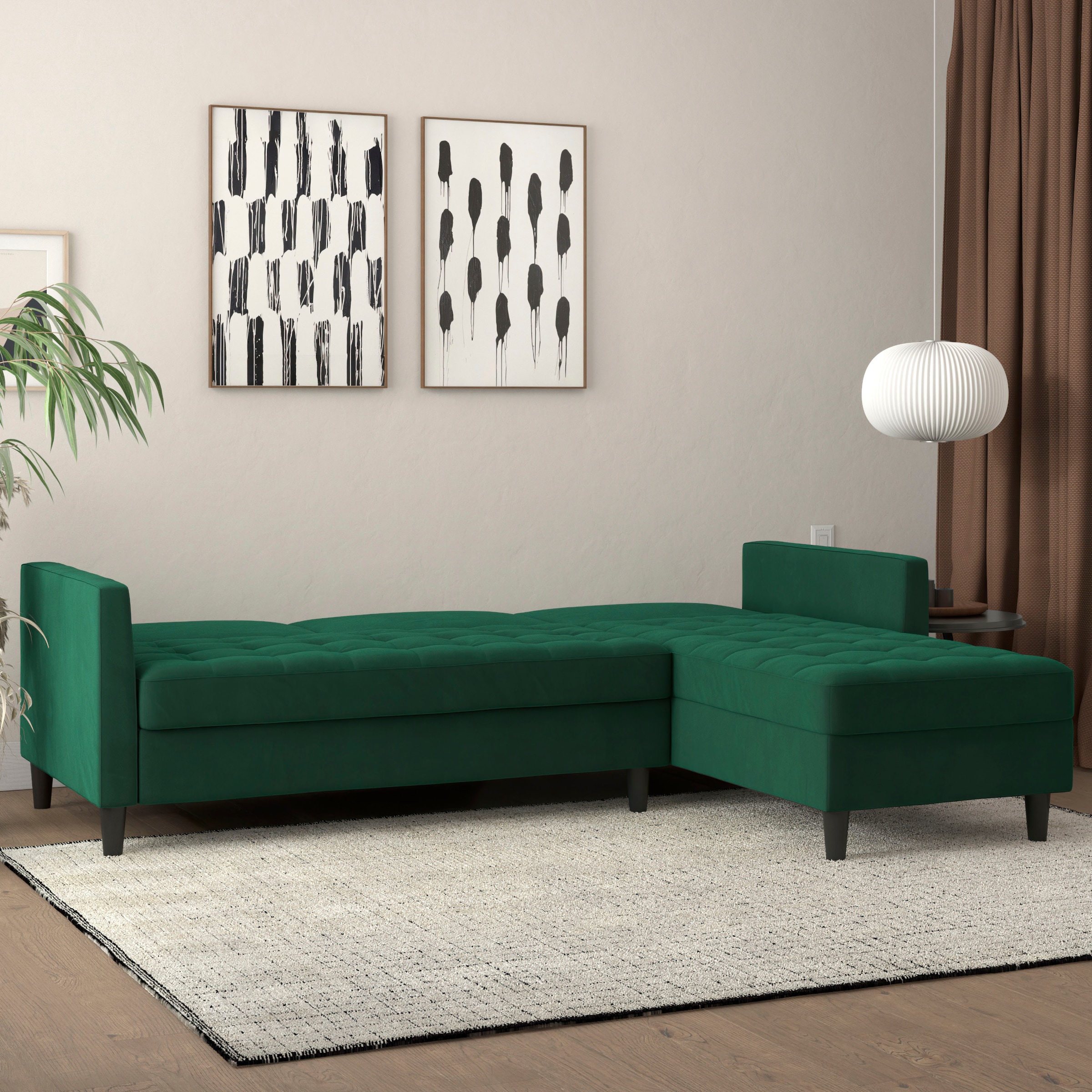 Dorel Home Ecksofa »Presley, L-Form,«, Ecksofa mit Bett-Funktion und Stauraum, verstellbare Rückenlehne