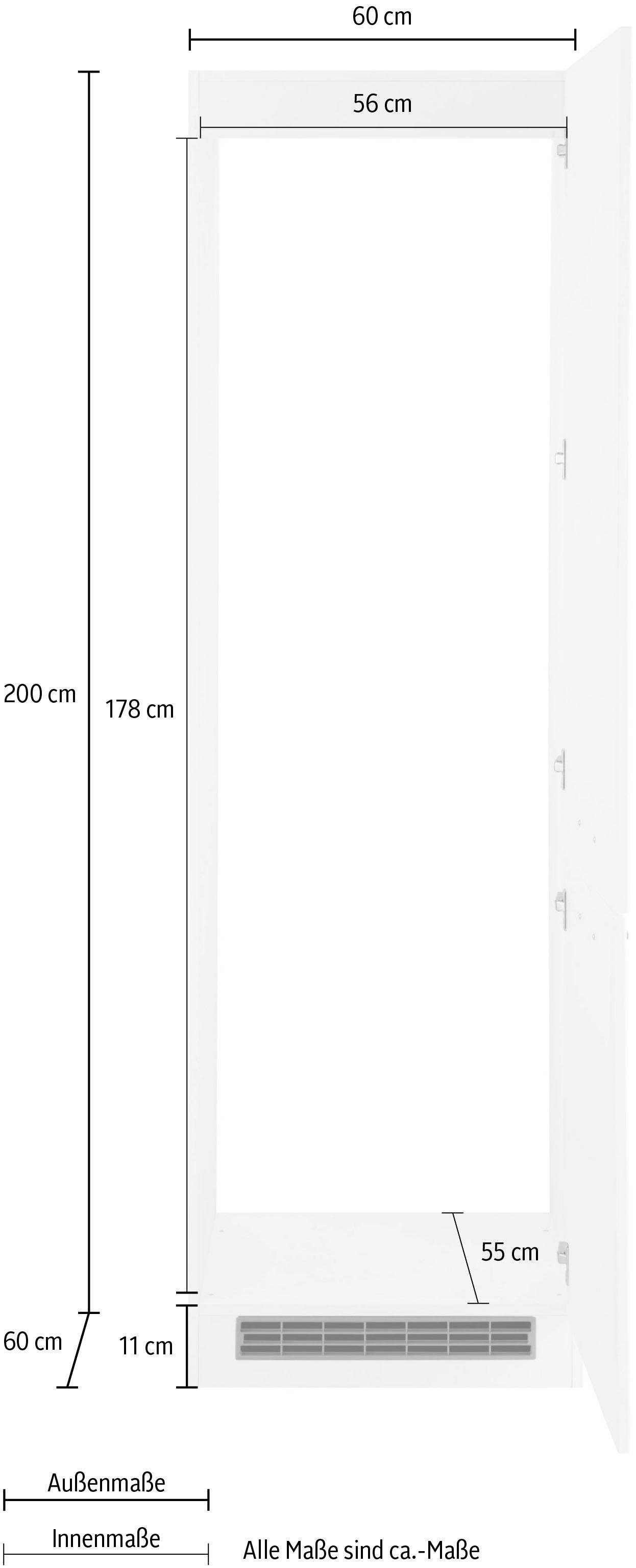 KOCHSTATION Kühlumbauschrank »KS-Kehl«, für Einbau-Kühl/Gefrierkombination, Nischenhöhe 178cm