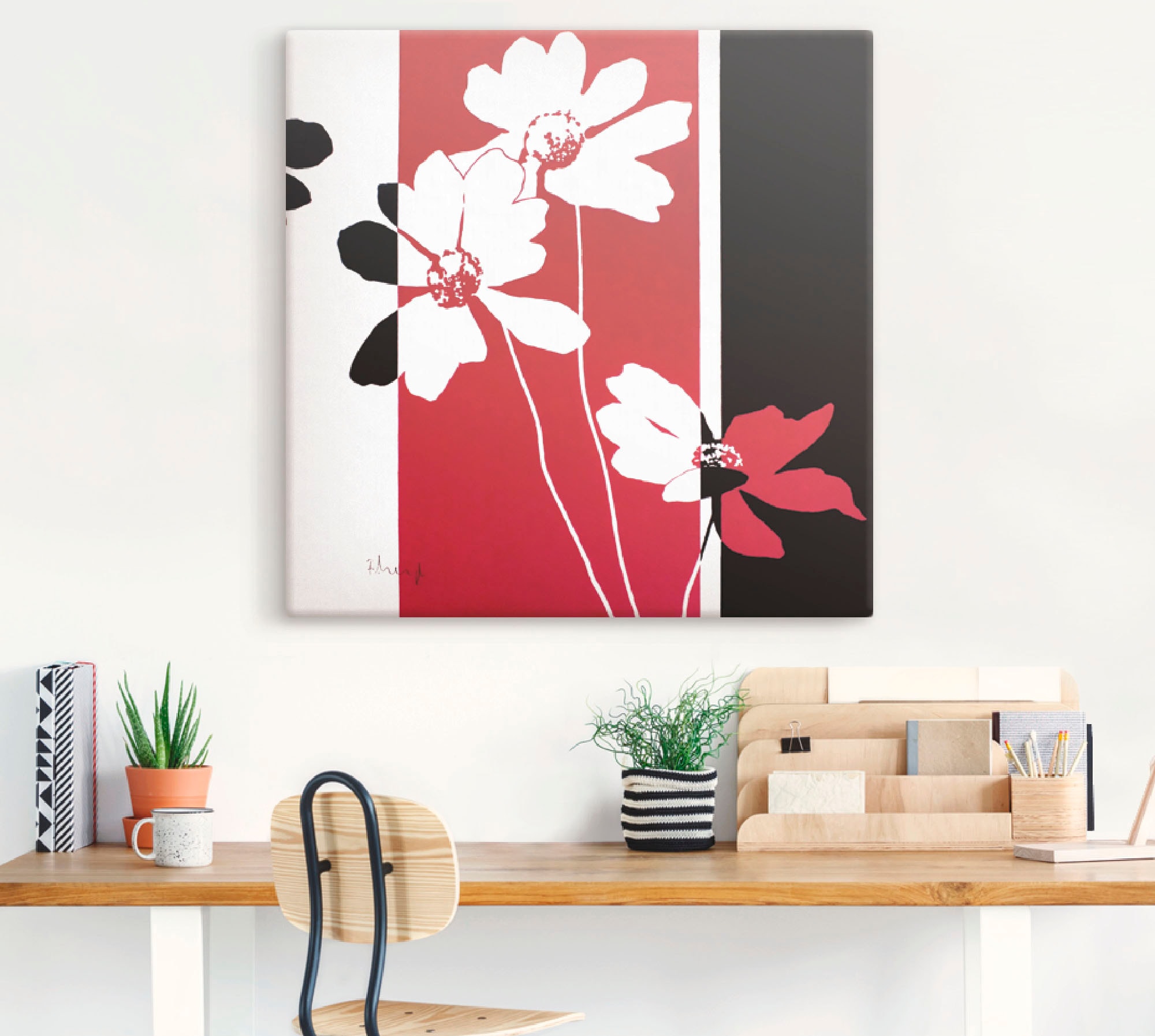 Artland Leinwandbild »Blumen Zusammensetzung II«, Blumen, (1 St.), auf Keilrahmen gespannt