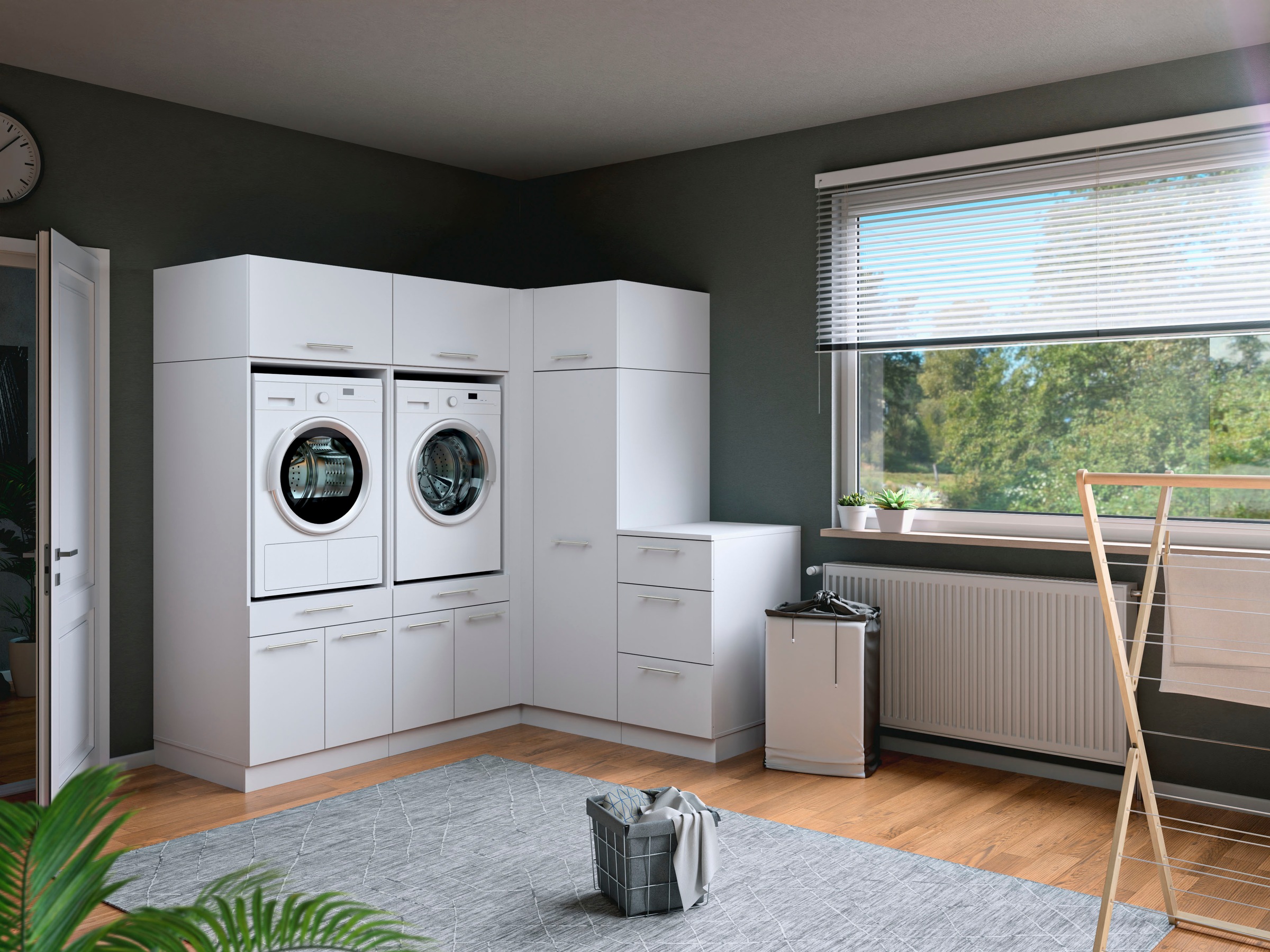 Laundreezy Mehrzweckschrank-Set »Laundreezy, 7-tlg. Mehrzweckschrank-Set B/H/T 203/200/68 cm« 6 Stk. tlg.
