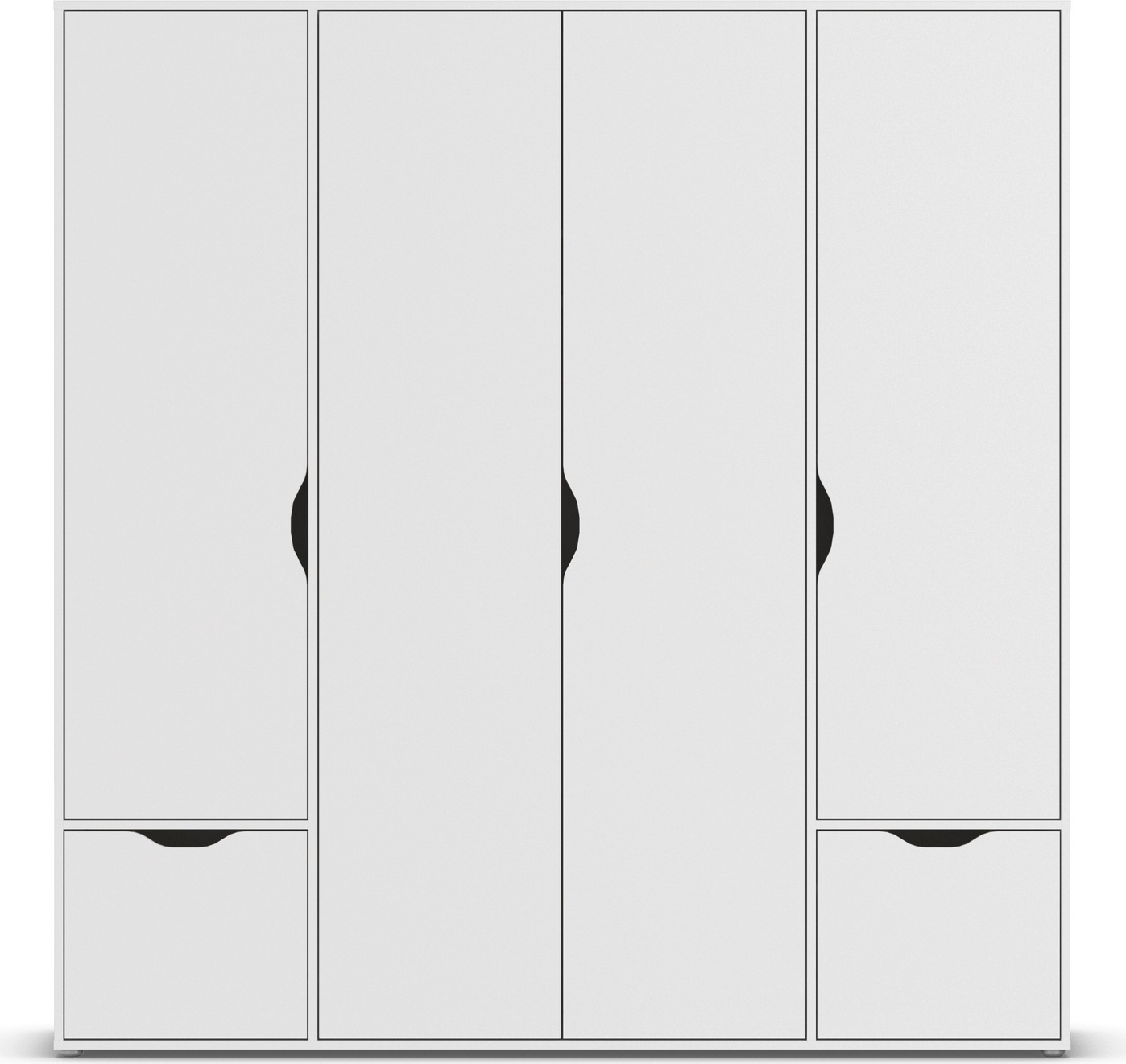 rauch Drehtürenschrank »Kleiderschrank Schrank Garderobe Wäscheschrank NARAI mit Schubladen«, (in 3 verschiedenen Ausstattungen BASIC/CLASSIC/PREMIUM), Griffausfräsungen für eine grifflose Optik TOPSELLER MADE IN GERMANY
