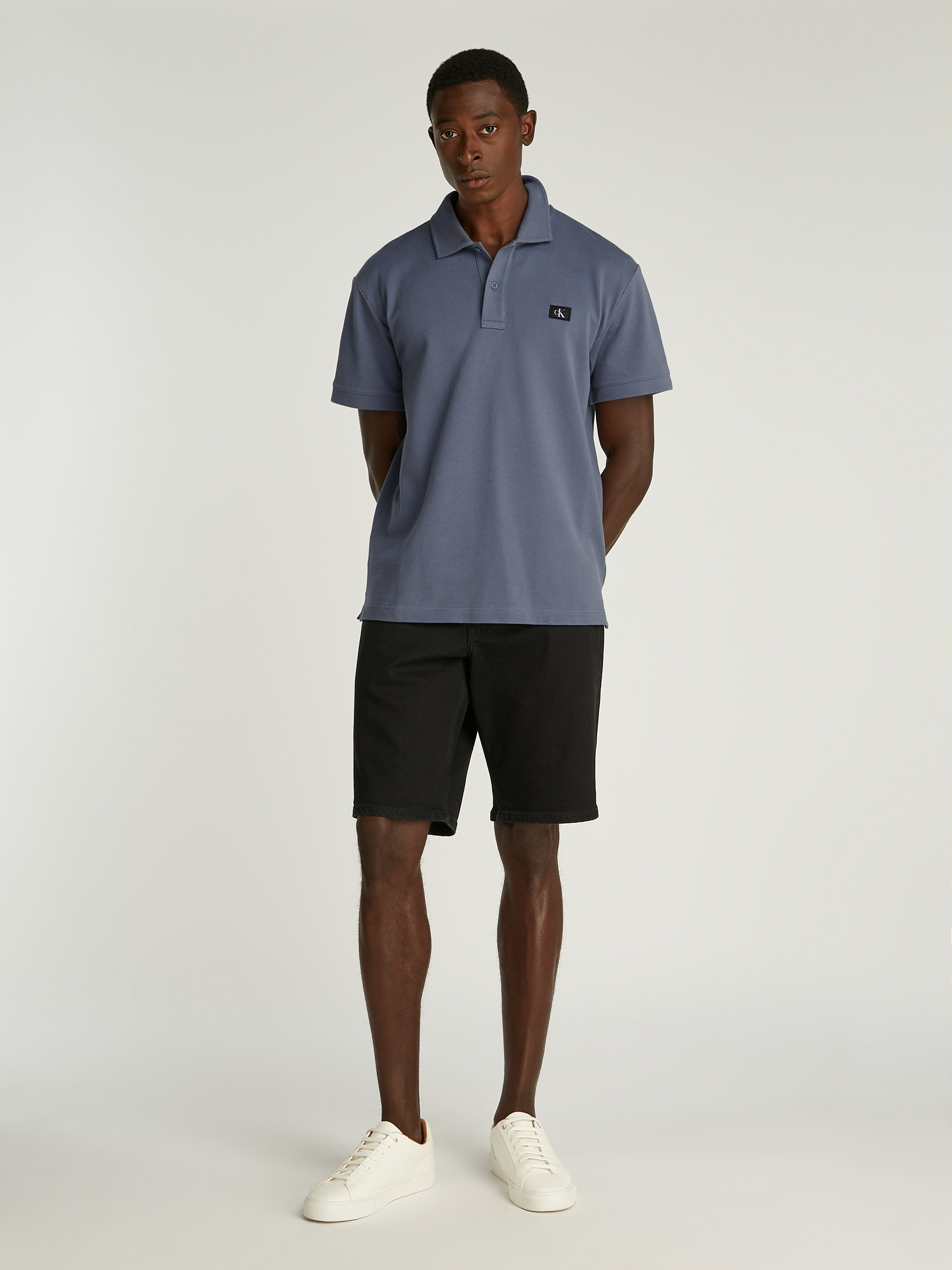 Calvin Klein Jeans Poloshirt »WOVEN LABEL POLO«, Logodruck