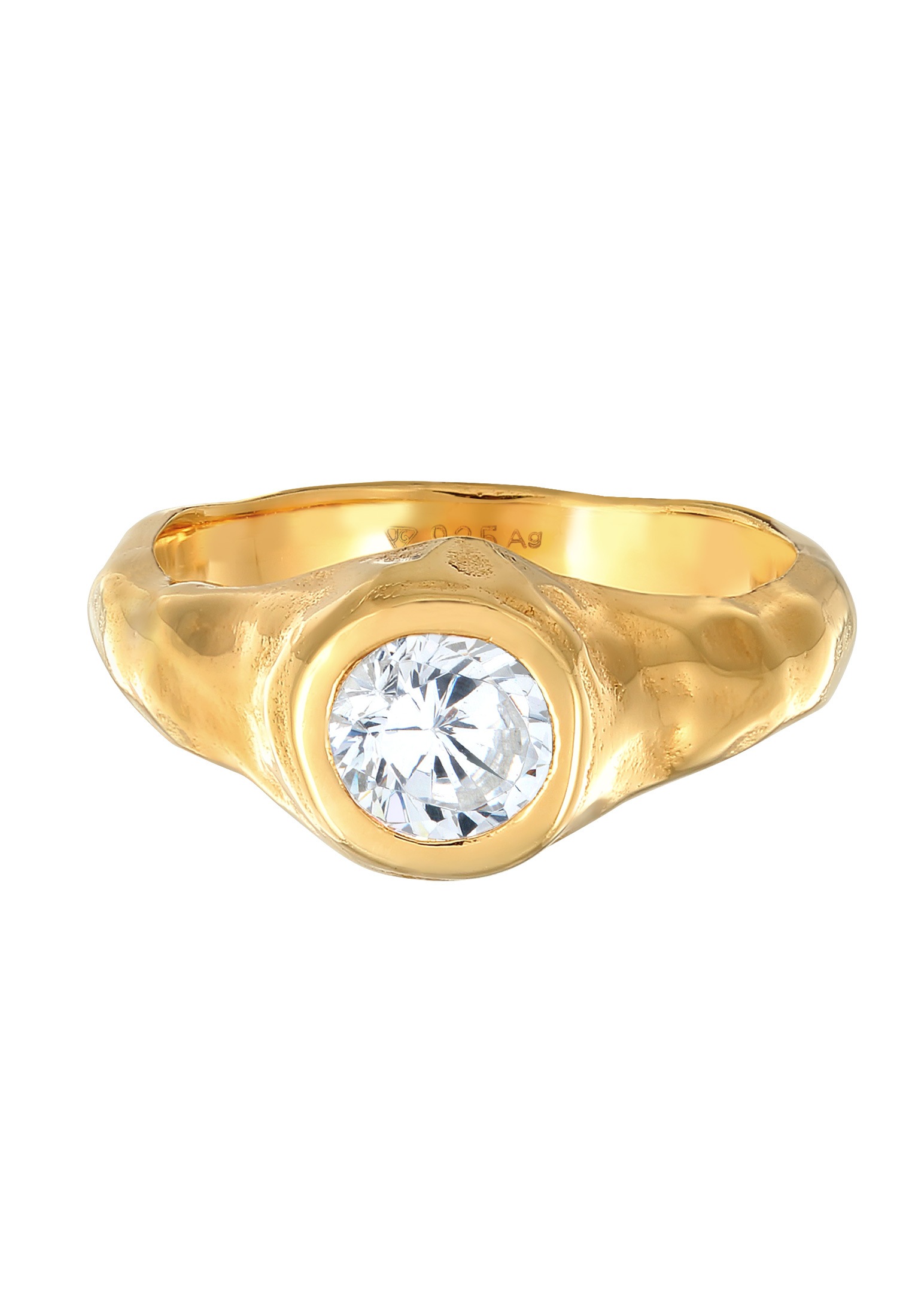 Elli Premium Siegelring »Ring Siegelring Zirkonia Organic Design 925 Silber«
