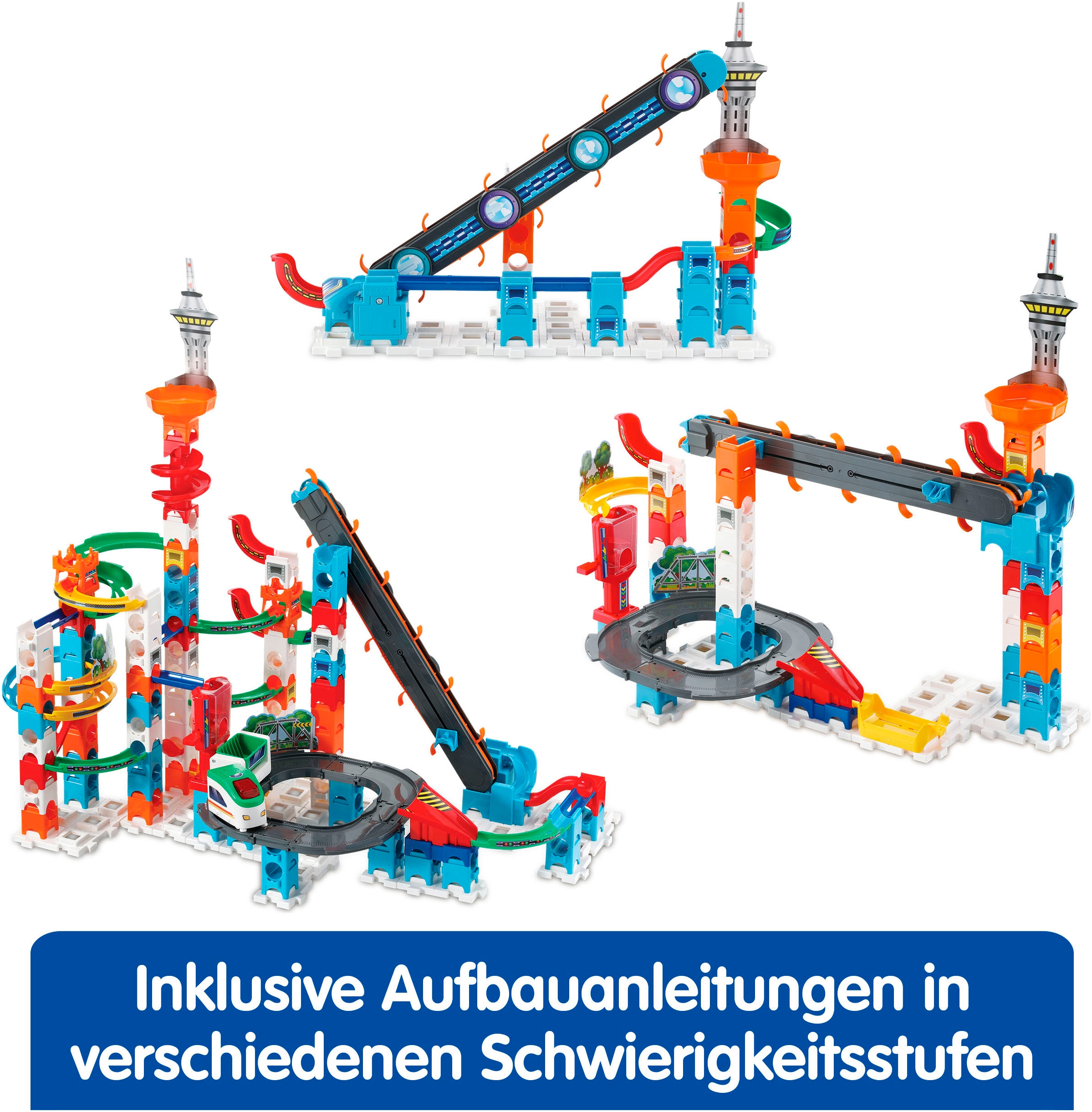 Vtech® Kugelbahn »Marble Rush - Super Sky Tower Set XL300 E«, mit Sound- und Lichteffekten