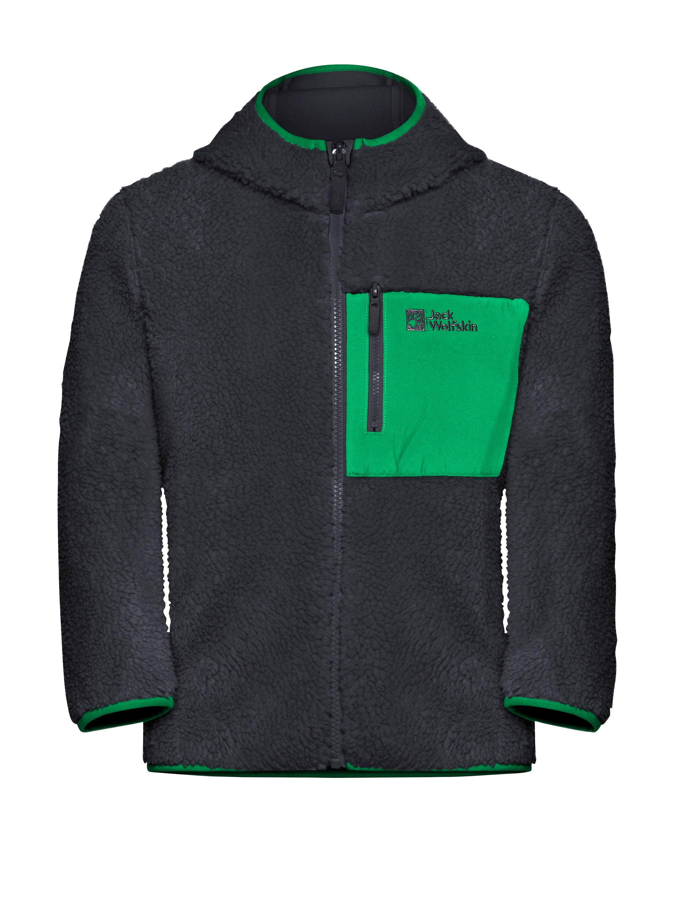 Jack Wolfskin Fleecejacke »ICE CURL HOOD JACKET K«, mit Kapuze, Wärmend, winddicht, Übergangsjacke