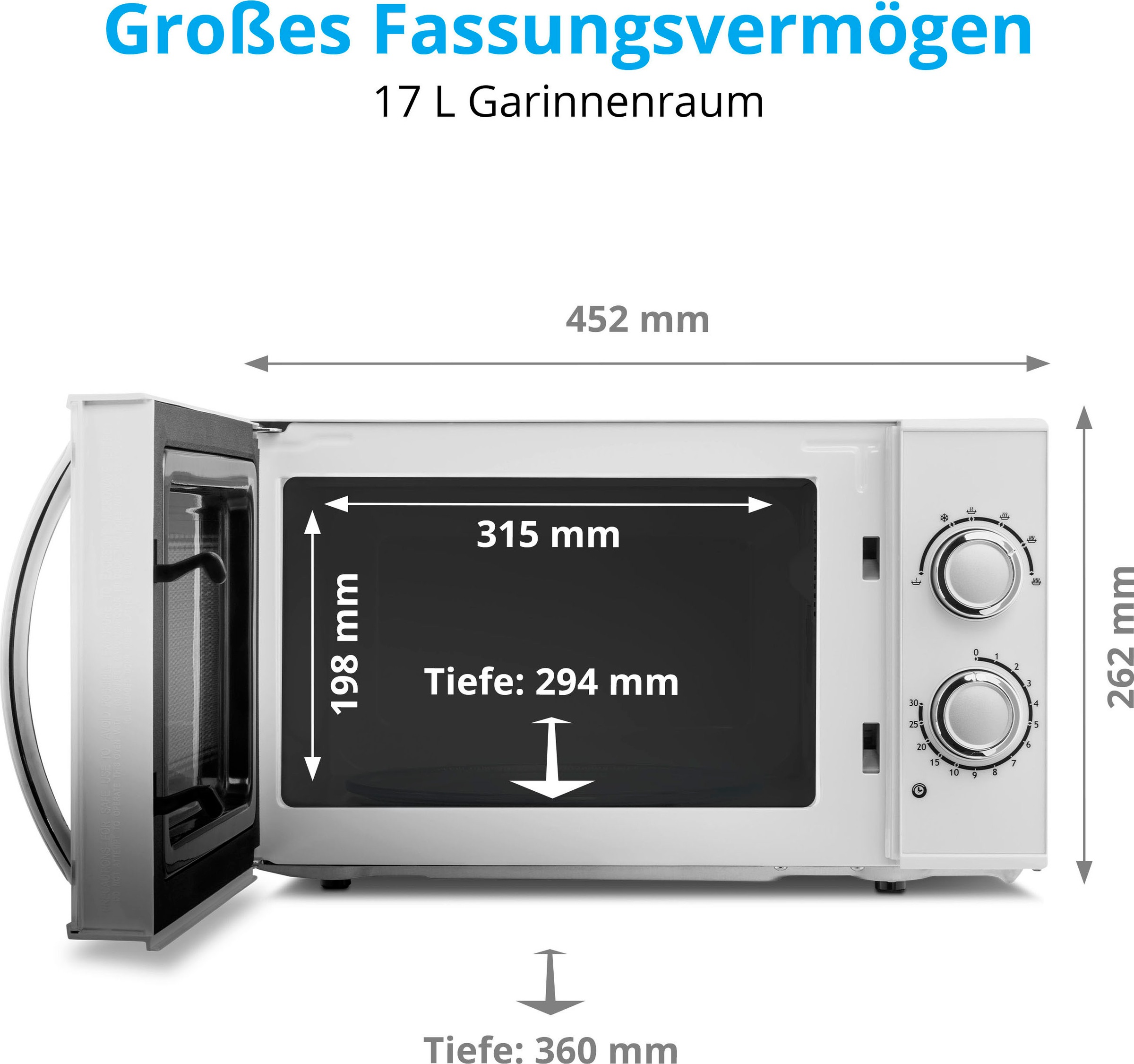 Medion® Mikrowelle »MD 15644«, Mikrowelle, 700 W, Leistung 700 W, 6 Leistungsstufen, Auftaufunktion