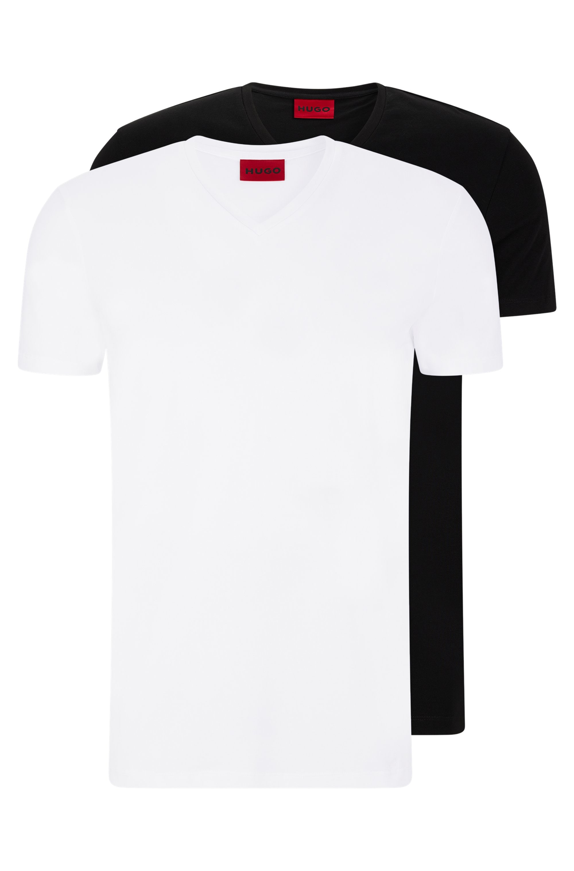 HUGO T-Shirt »HUGO-V« Packung, 2er,  V-Ausschnitt, Slim-Fit, HUGO Logo-Print