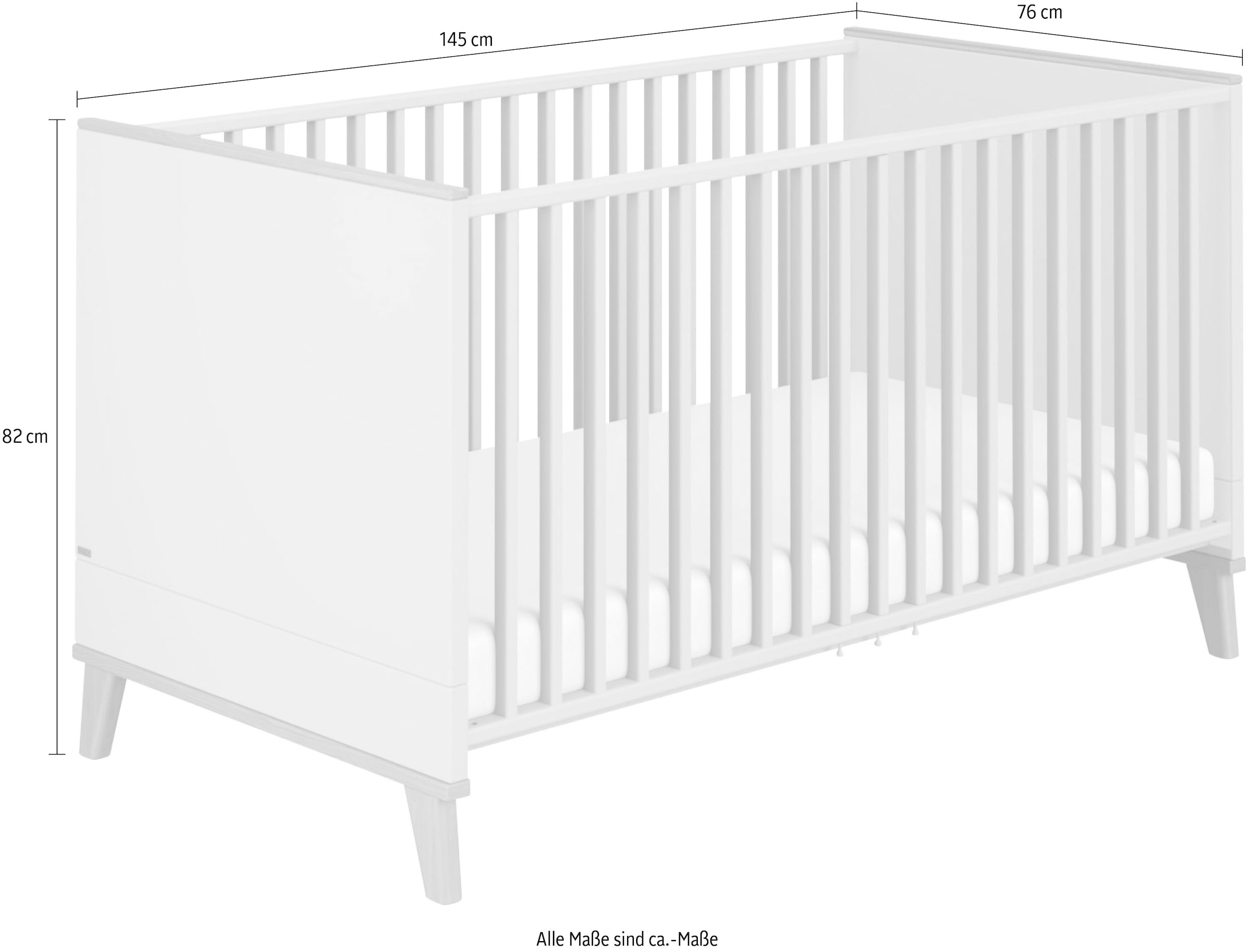 PAIDI Babybett »Fiene«, 4-fach höhenverstellbar, mit Airwell® Comfort Federleistenrost