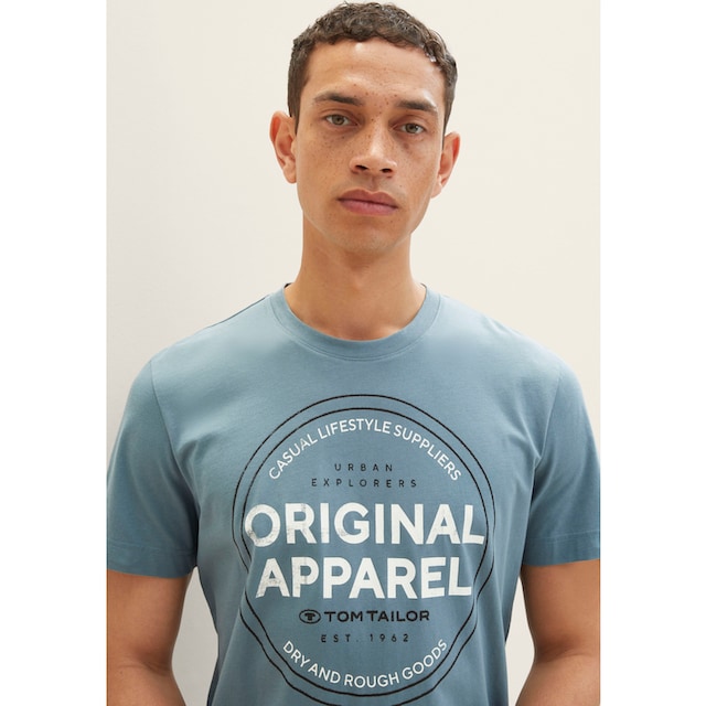 TOM TAILOR T-Shirt, (Packung, 2 tlg.), 1x mit großem Print 1x mit kleinem  Logo auf der Brust online kaufen bei OTTO