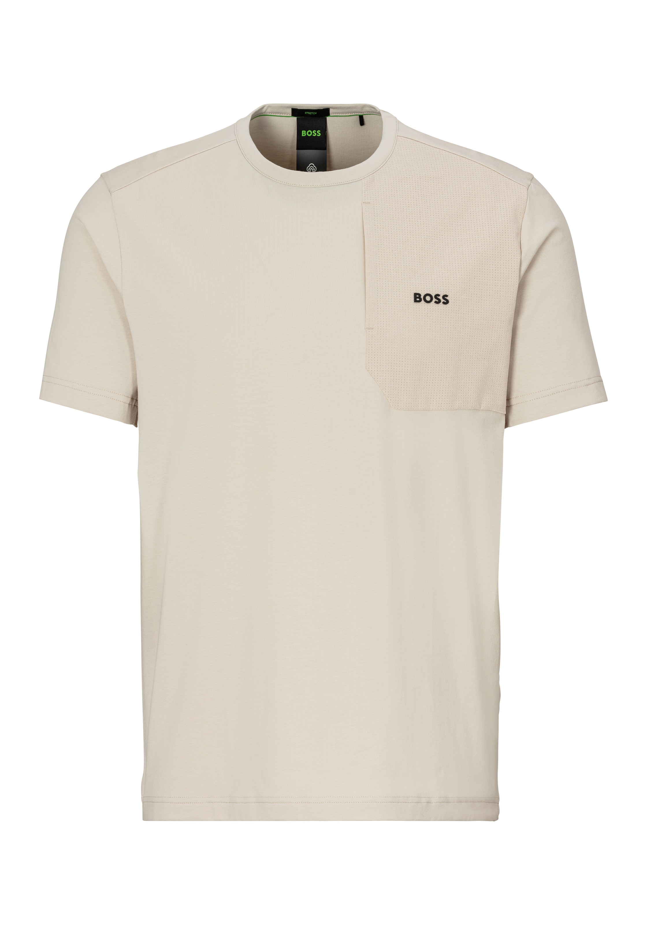BOSS GREEN T-Shirt »Tee PKT Glamping«, mit Materialmix