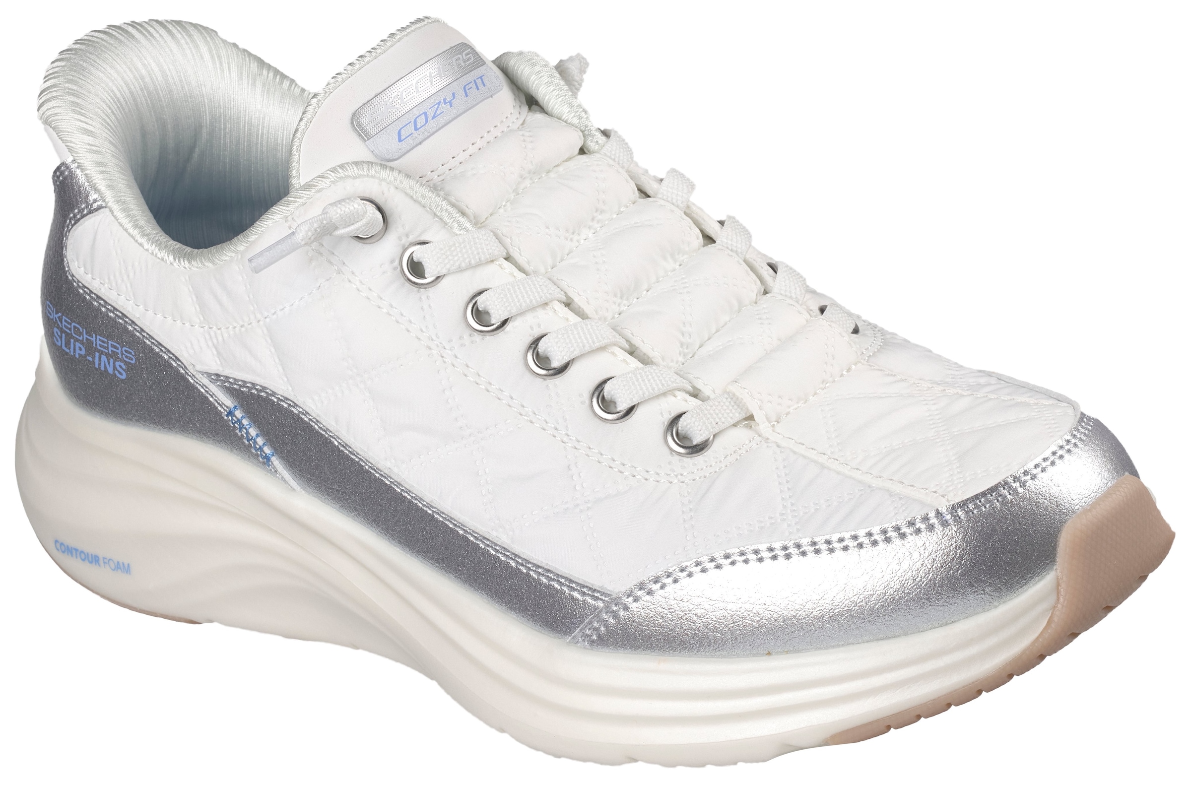 Skechers Slip-On Sneaker »Contour Foam - Metallic Dream«  Schlupfschuh, Halbschuh, Freizeitsneaker mit Metallic-Besatz