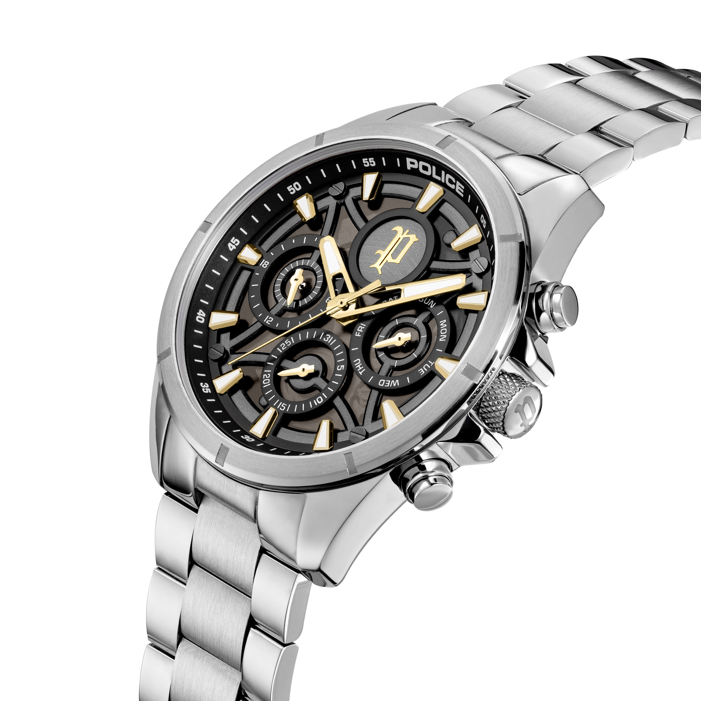 Police Quarzuhr »Defender« Armbanduhr, Herrenuhr, Edelstahlarmband, Ideal auch als Geschenk