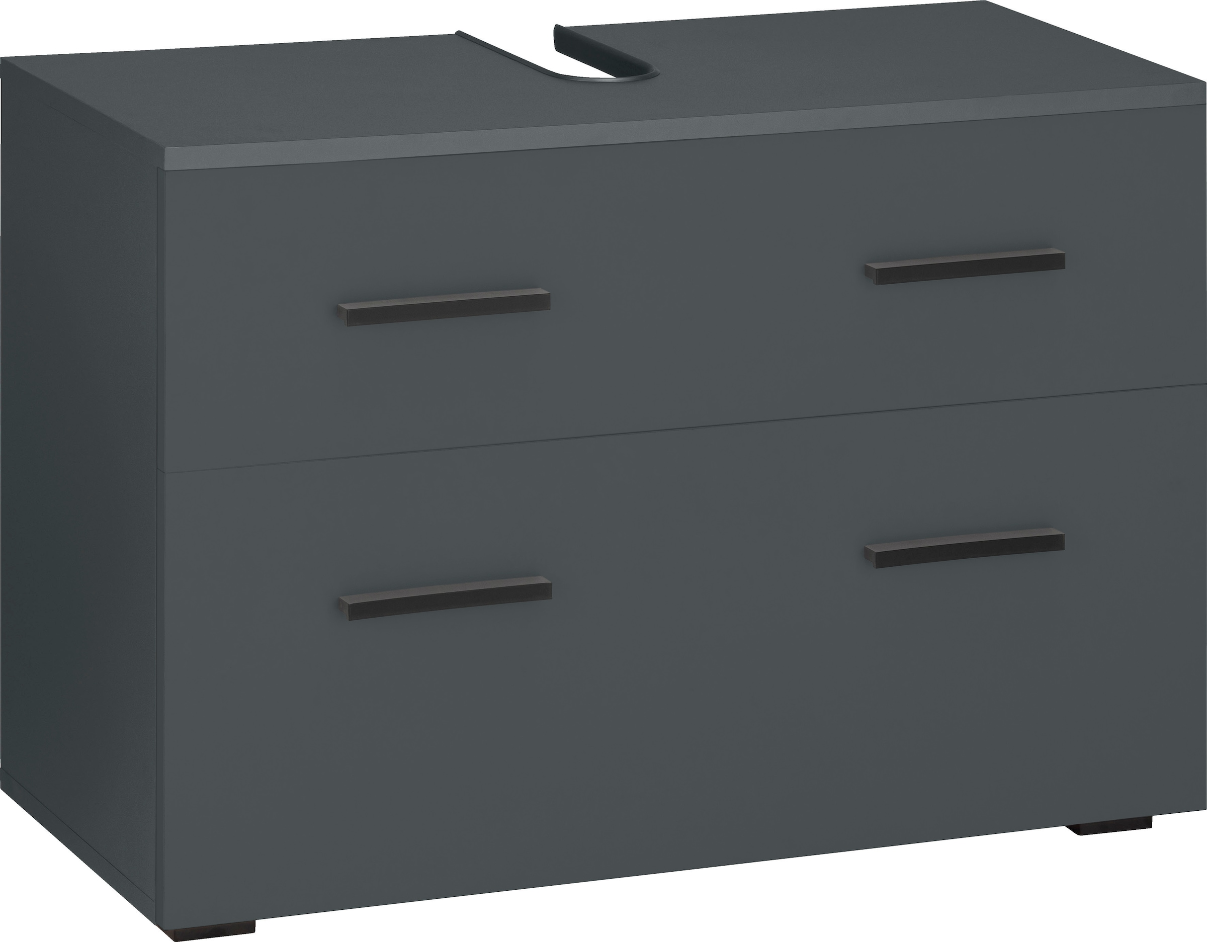 INOSIGN Waschbeckenunterschrank »Skara«, mit Klappe und Schubkasten,  schwarze Griffe, Breite 80 cm, Höhe 55 cm im OTTO Online Shop