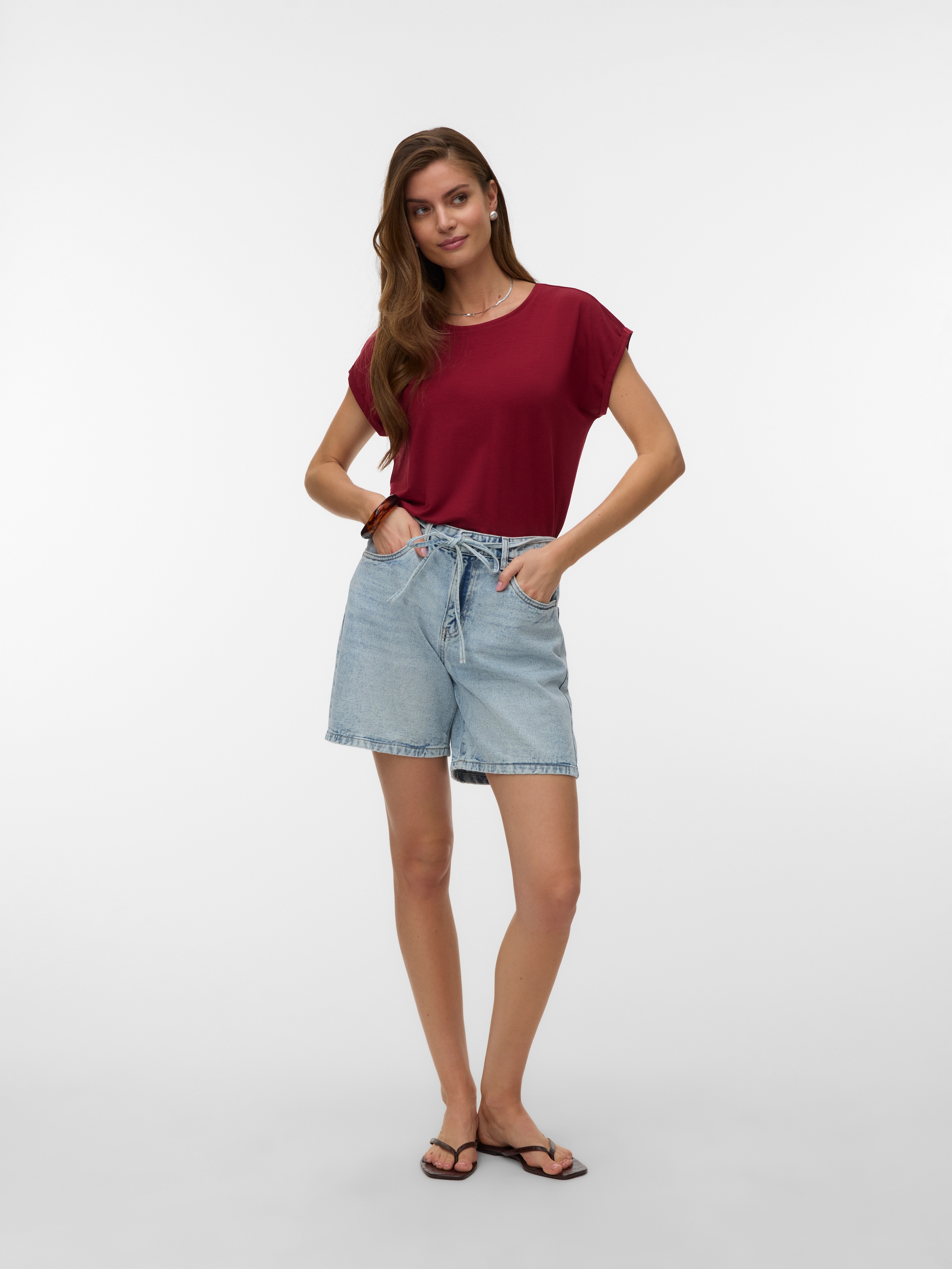 Vero Moda Shorts »VMWIEN MR BELT SHORTS MIX GA NOOS«  Baumwollmischung, relaxed fit