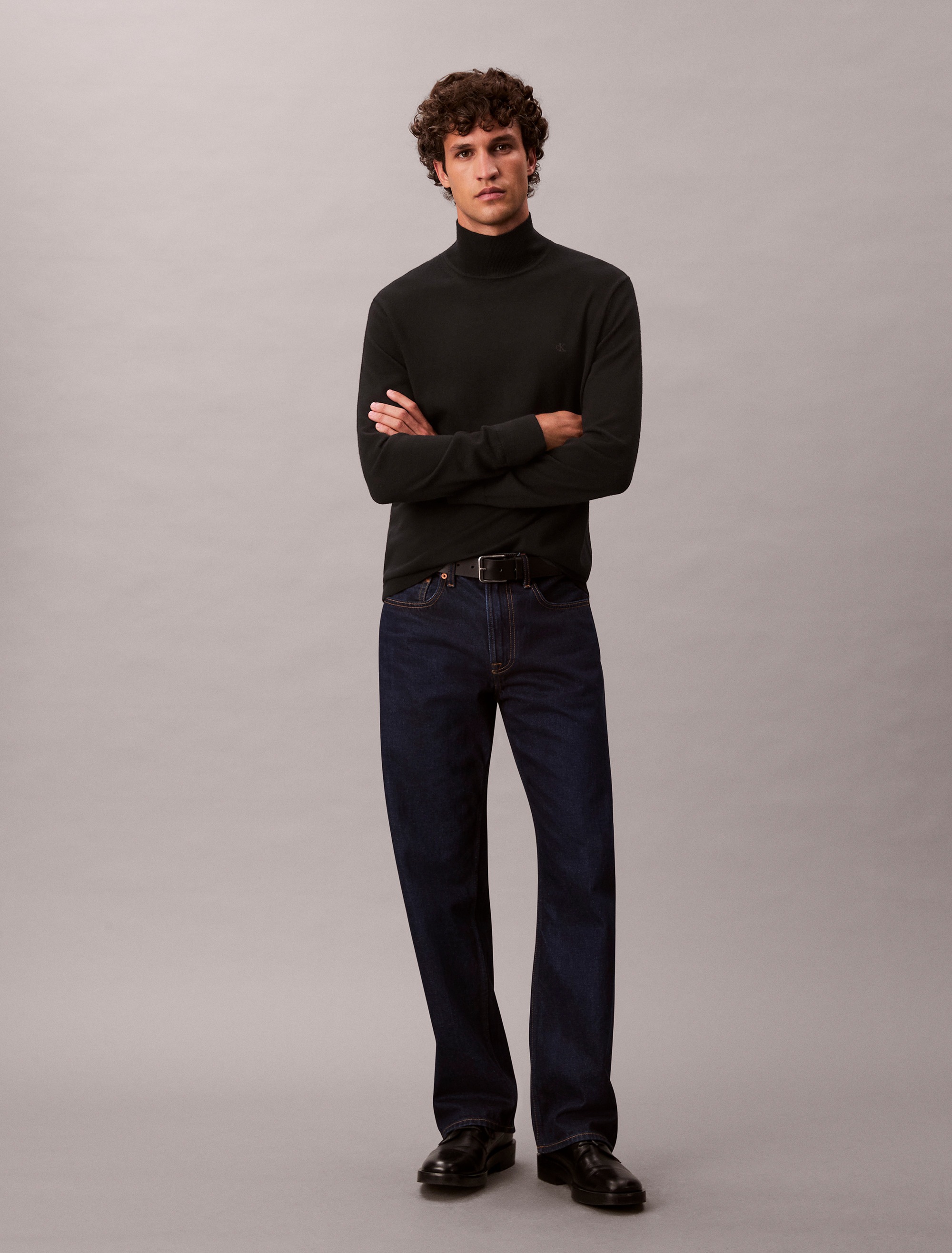 Calvin Klein Stehkragenpullover »LS MERINO MOCK NECK SWTR 14GG« Mit Rundhalsausschnitt, regular fit