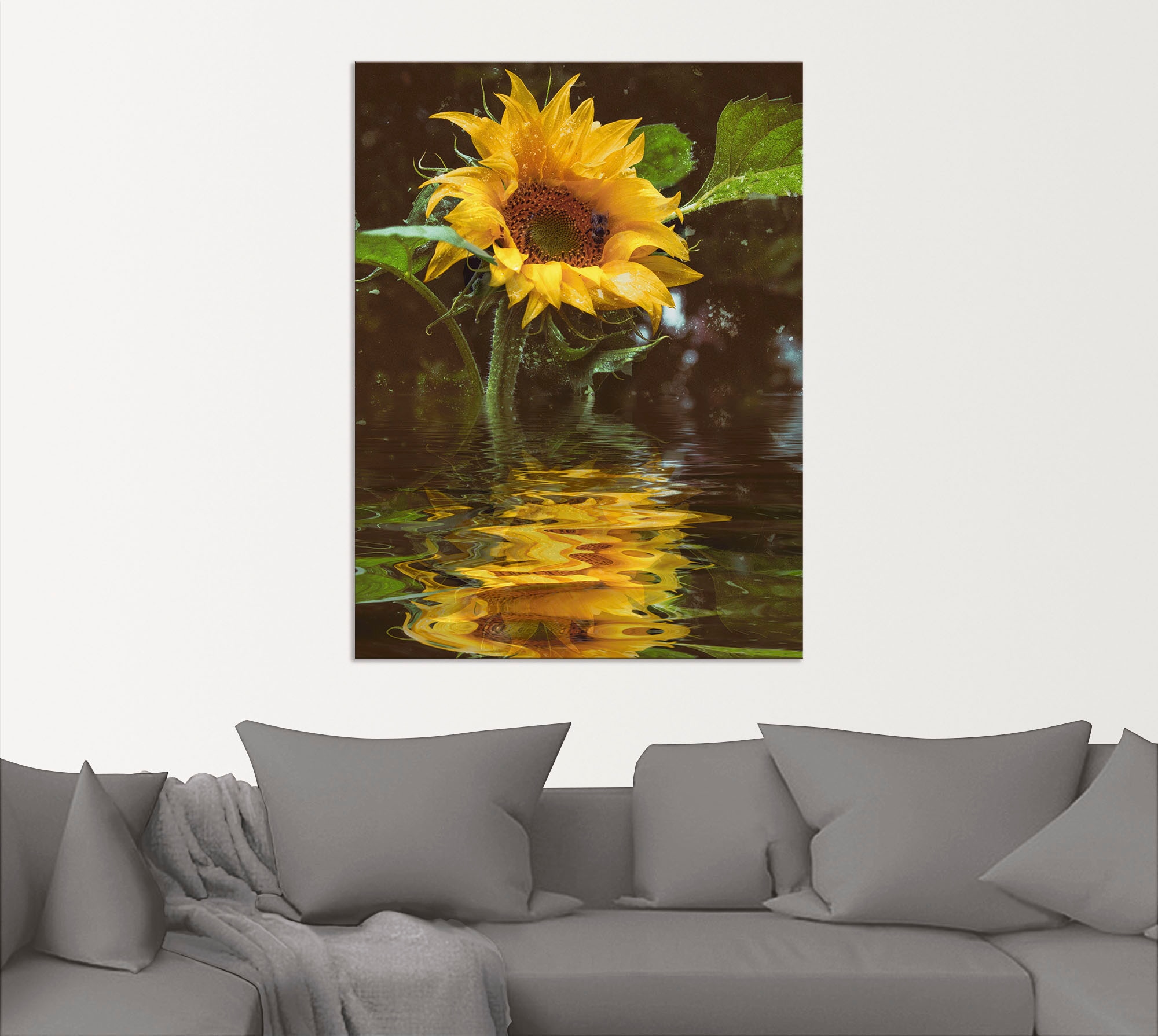 Artland Alu-Dibond-Druck »Sonnenblume« Blumen 1 Stk. tlg. für Innen- und Außenbereich geeignet, Outdoorbild