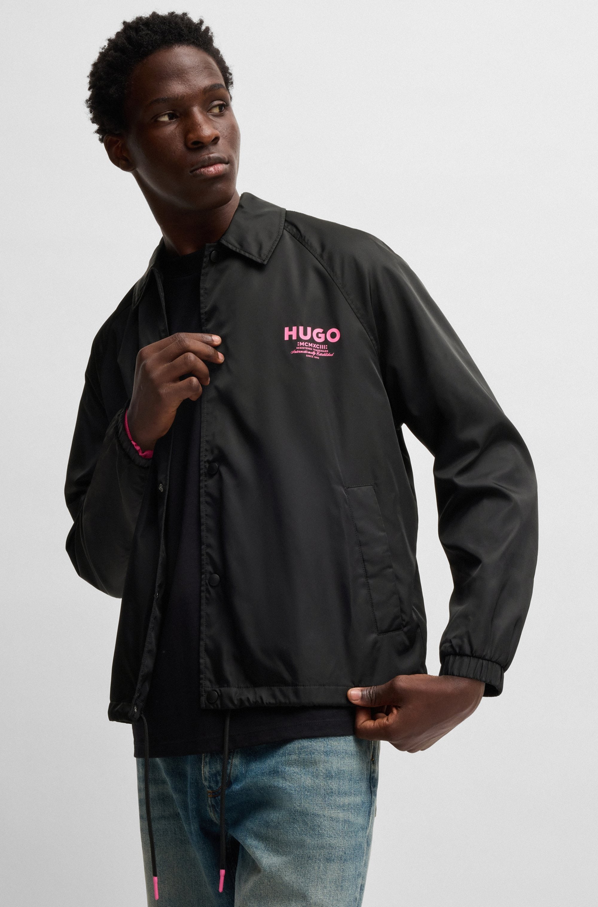 HUGO Blue Funktionsjacke »Biyo«, Overshirt mit kontrastfarbenen Druck