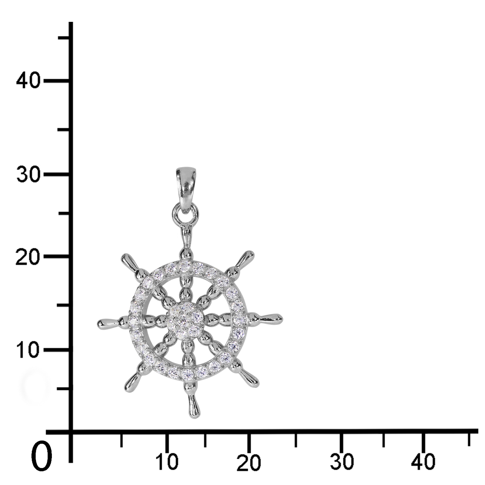 OSTSEE-SCHMUCK Kettenanhänger »- Steuerrad - Silber 925/000 - Zirkonia«