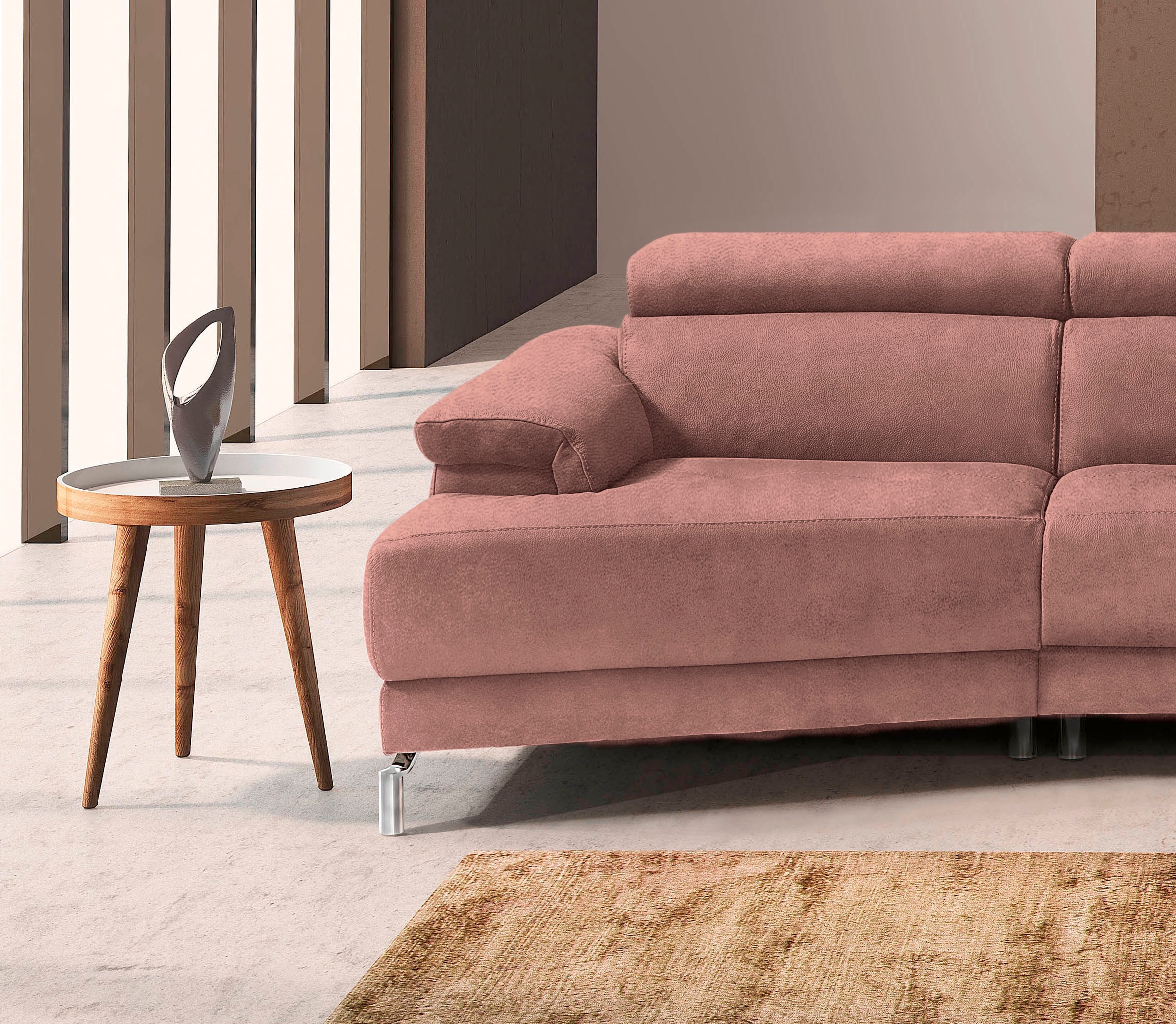 Egoitaliano Ecksofa »Soul, extravagantes Designsofa, Megasofa, super bequem, tolle Details«, mit Trapez-Abschlußelement, inkl verstellbarer Kopfteile