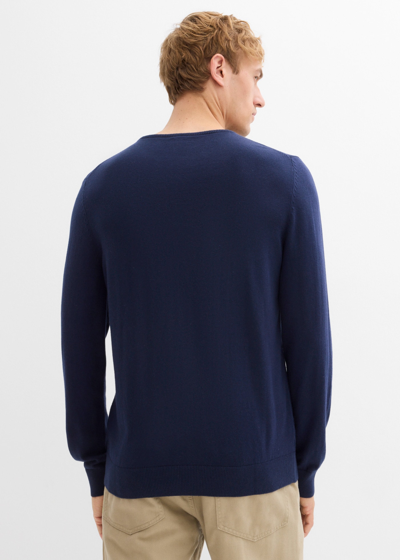 bonprix Strickpullover Regular Fit, aus Baumwolle und Wolle, eleganter Stil