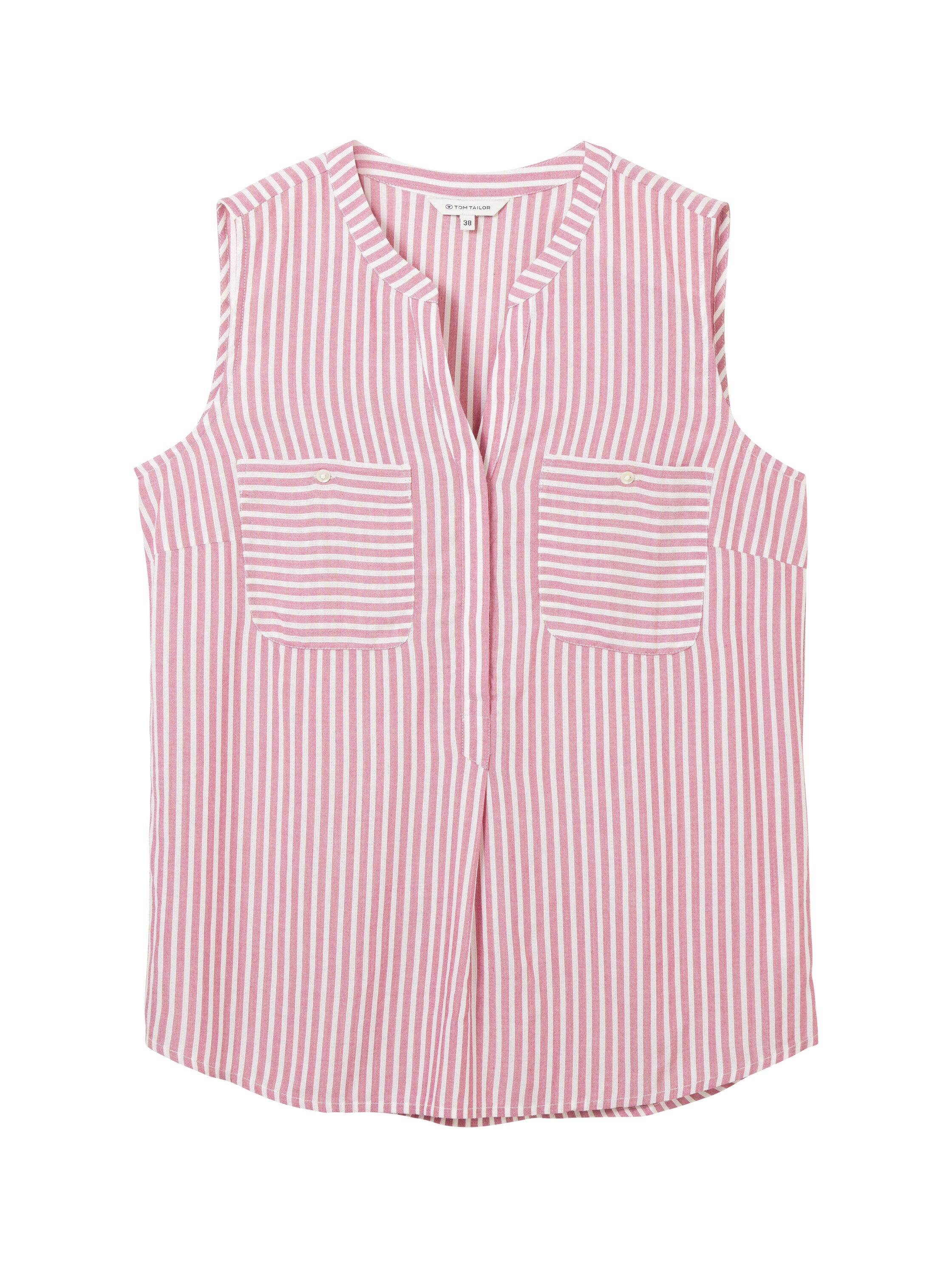 TOM TAILOR Blusenshirt, gestreift mit aufgesetzten Brusttaschen