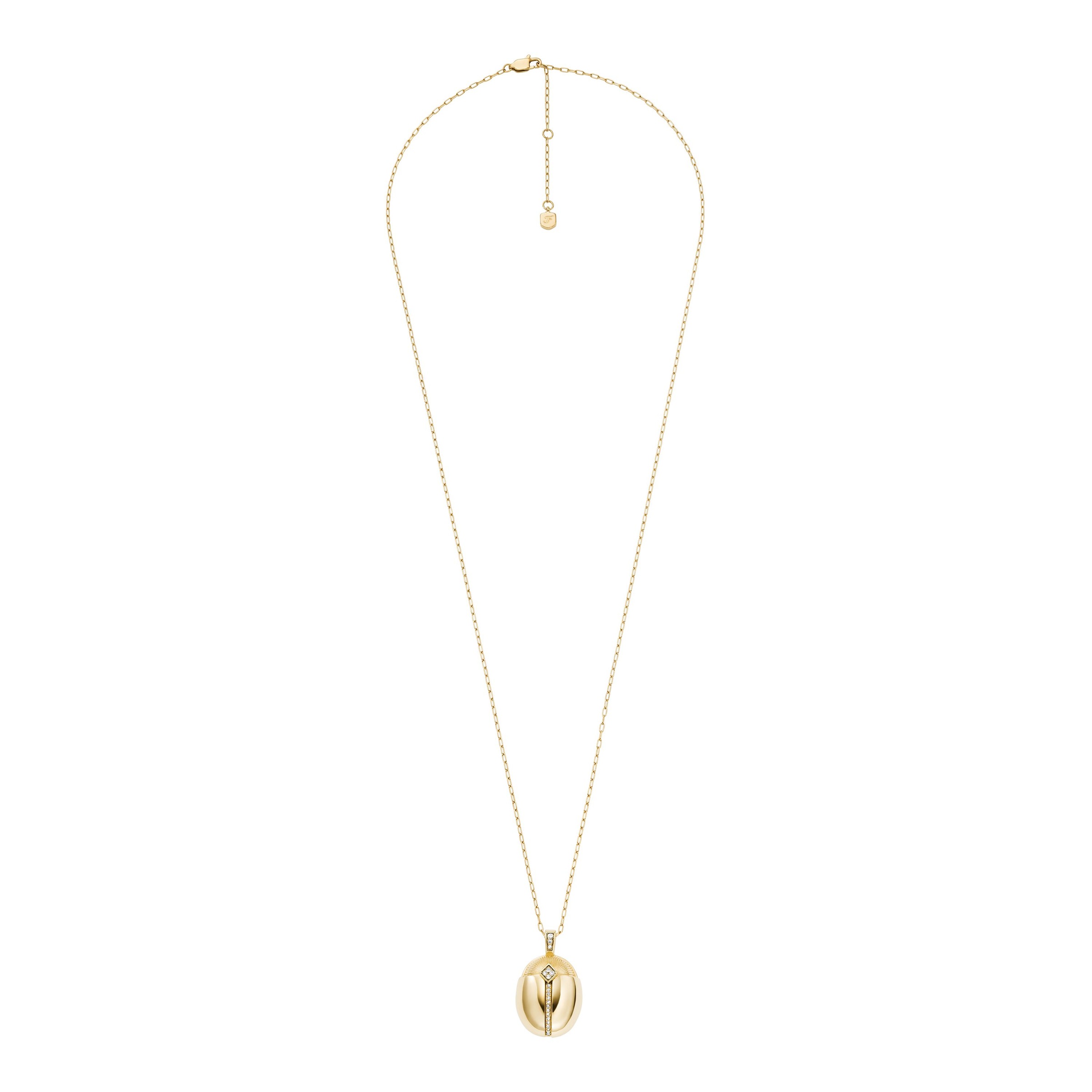 Fossil Kette mit Anhänger »Schmuck Geschenk Edelstahl SUTTON« mit Glasstein