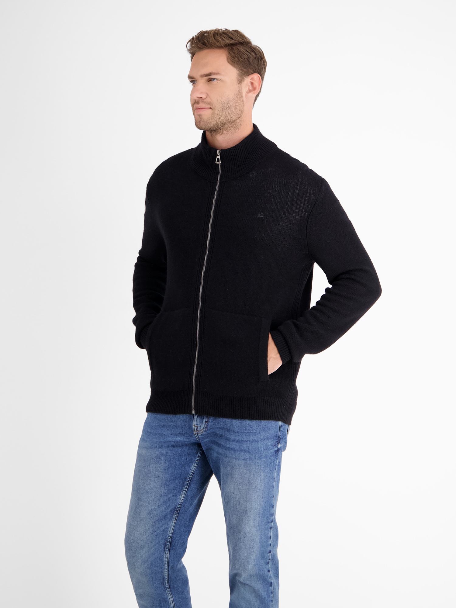 LERROS Strickjacke »LERROS Schurwoll-Strickjacke mit Kaschmiranteil«