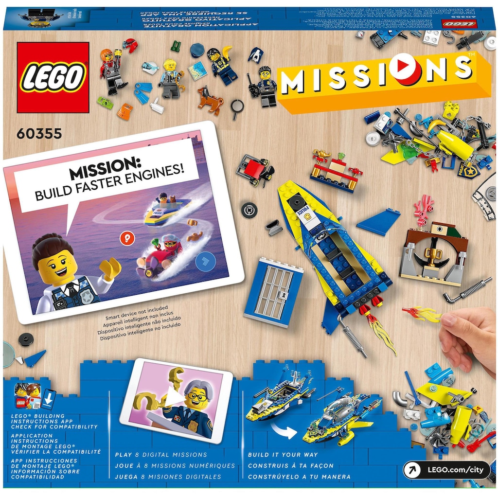 LEGO® Konstruktionsspielsteine »Detektivmissionen der Wasserpolizei (60355), LEGO® City«, (278 St.)