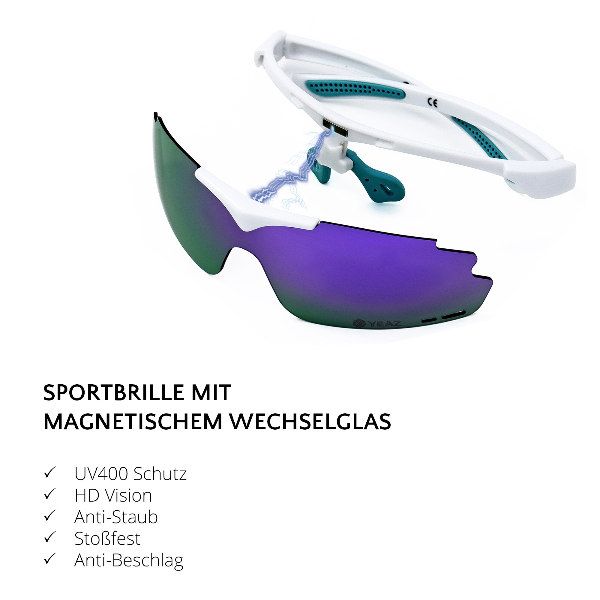 YEAZ Sportbrille »Set Magnet-Sport-Sonnenbrille SUNUP«