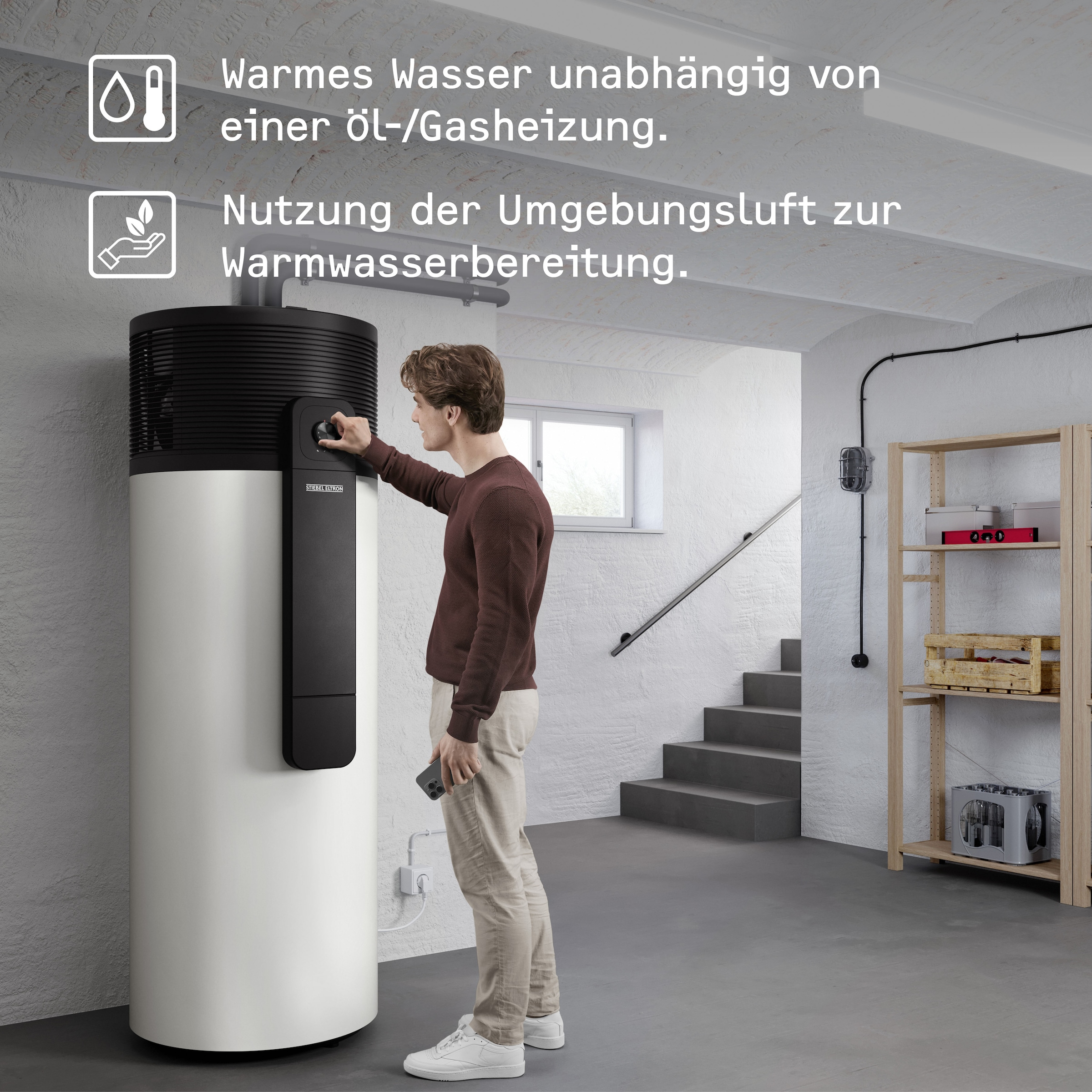 STIEBEL ELTRON Warmwasser-Wärmepumpe »WWK-I 300 Plus«, App-Bedienung, 300 l, Schnittstelle für Photovoltaik-Anlagen