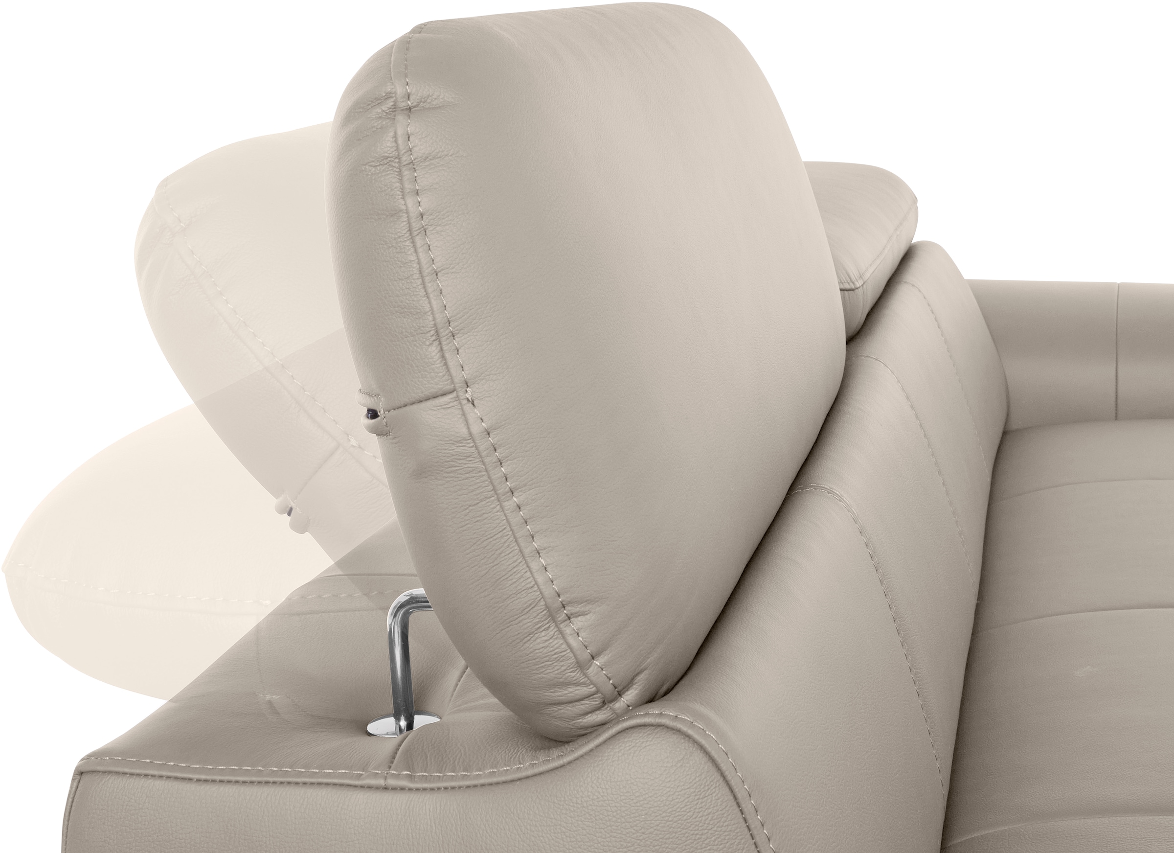 COTTA 3-Sitzer »Chef« Big-Sofa mit Kopfteilverstellung, edle Metallkufen