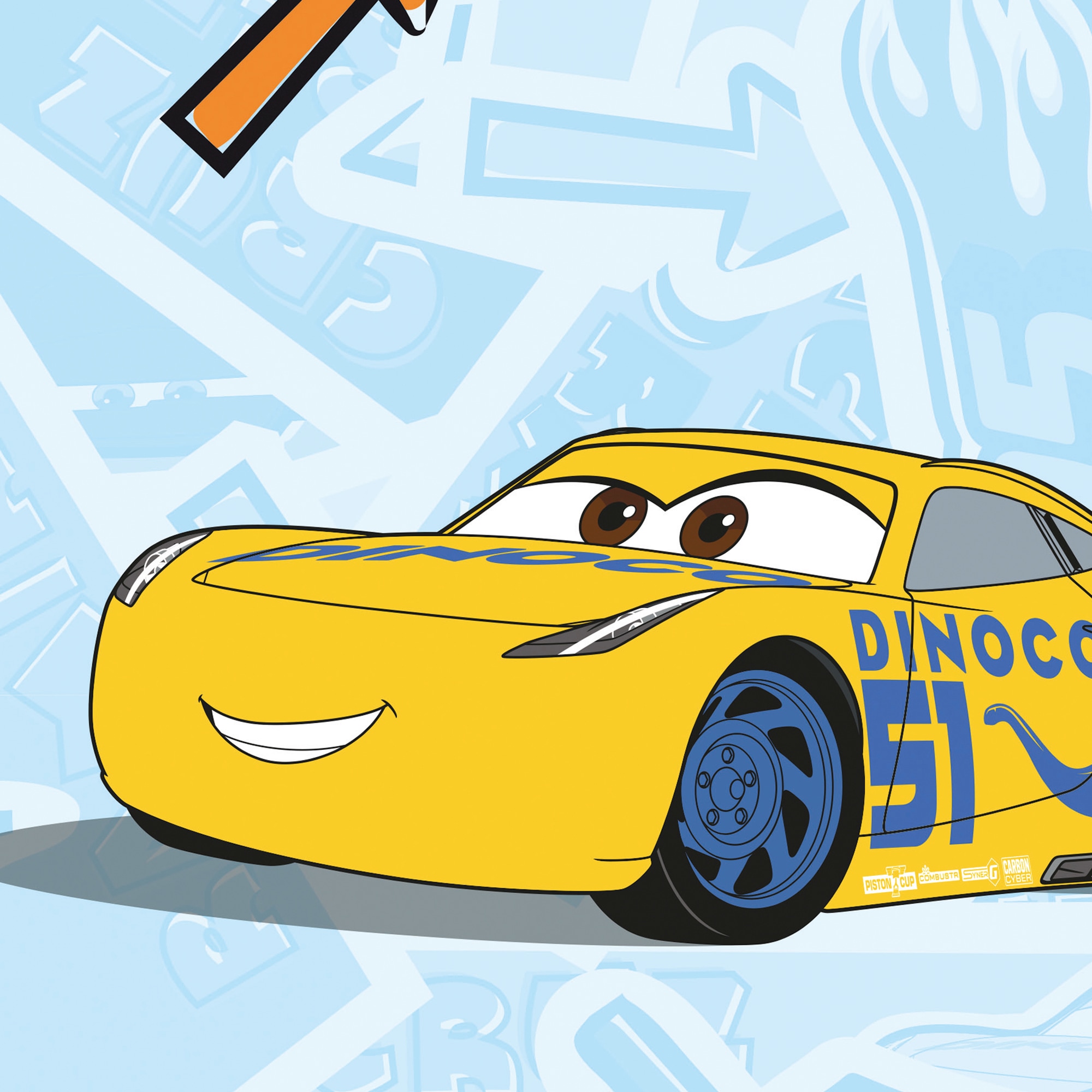 Komar Vliestapete »Cars Let's Race« bedruckt glatt Rolle mit 53 x 1005 cm