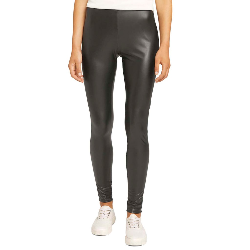 TOM TAILOR Denim Leggings, in Lederoptik