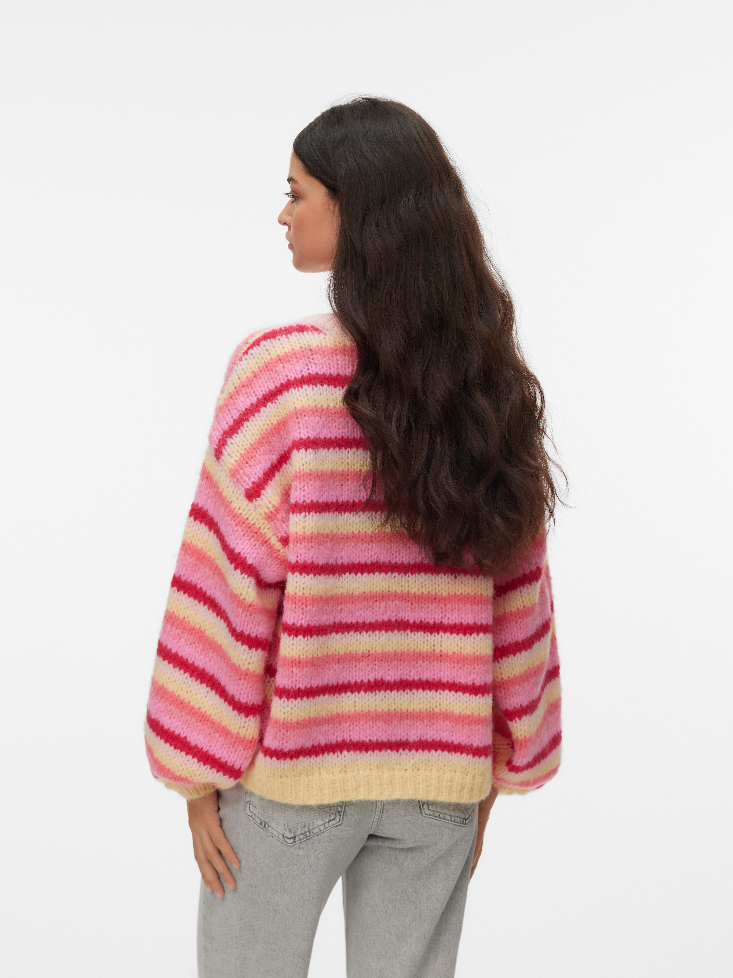 Vero Moda Strickpullover »VMMAYBE STRIPE LS O-NECK PULLOVER NOOS« Kunstfaser, loose fit