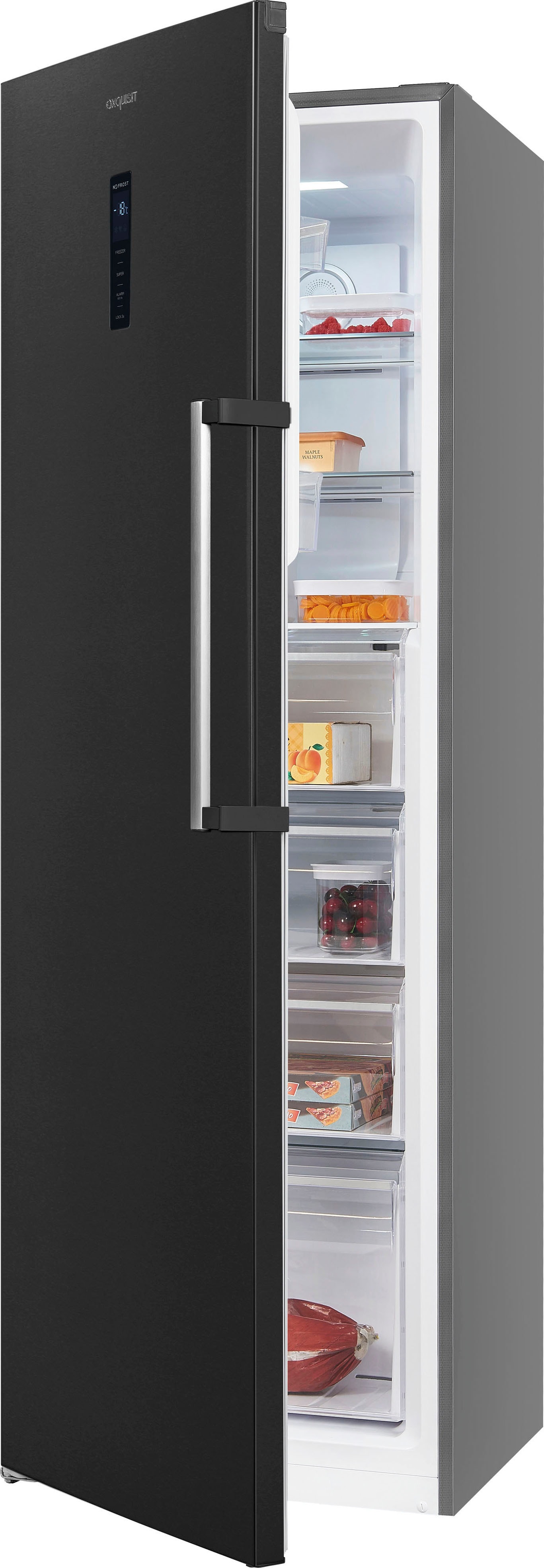 Exquisit Gefrierschrank »GS295-NF-H-040D« 185 cm hoch 60 cm breit in silberfarben