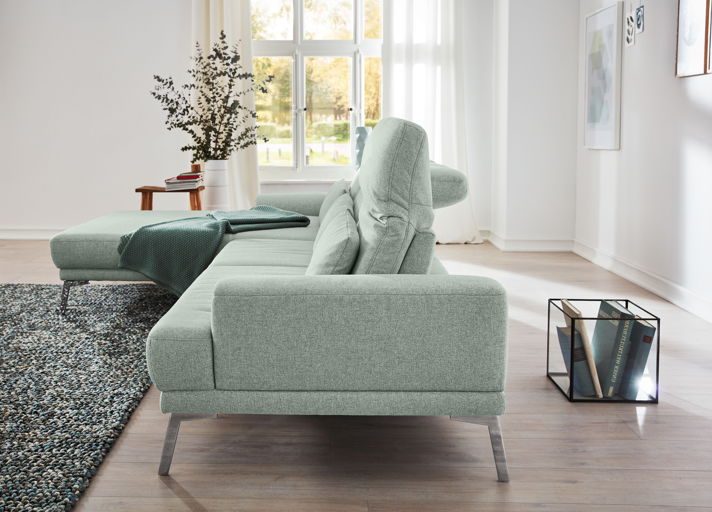 Musterring Ecksofa »MR 4580« mit Kopf- und Sitztiefenverstellung, Metallfuß chrom, 288 x 193/220cm