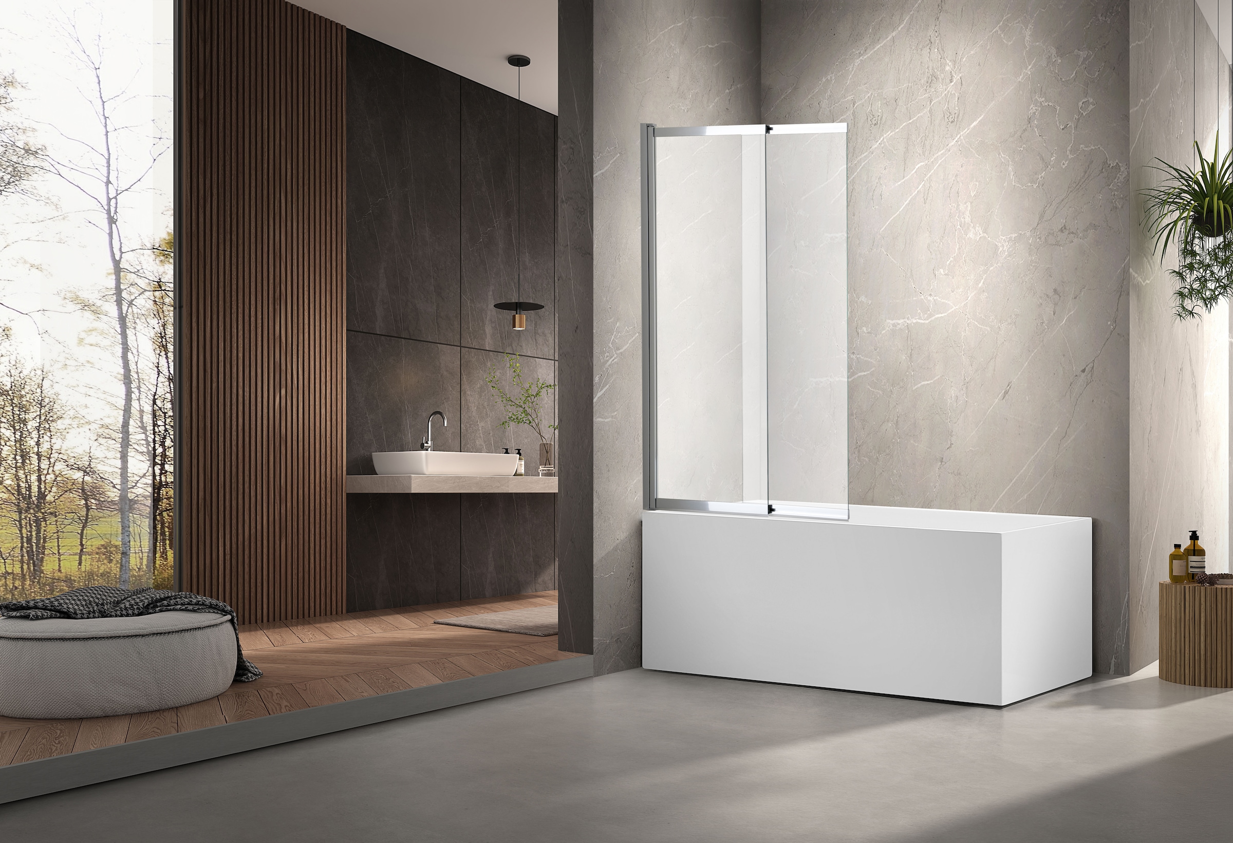 welltime Badewannenaufsatz »Slider«, Badewannenaufsatz mit Schiebetür