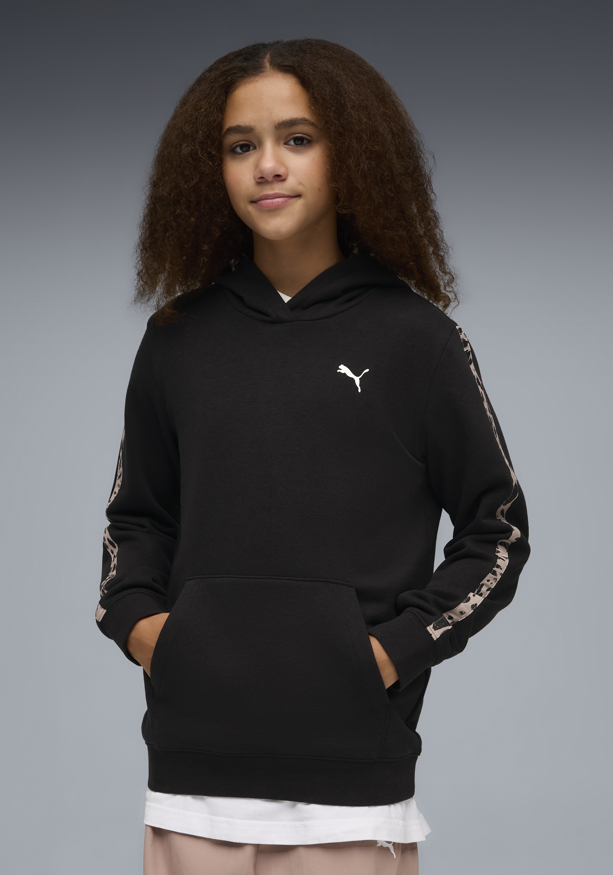 PUMA Kapuzensweatshirt »ESS GRAPHIC ANIMAL HOODIE TR G«, für Jugendliche, sportlicher Stil, mit Kapuze, mit Kängurutasche

