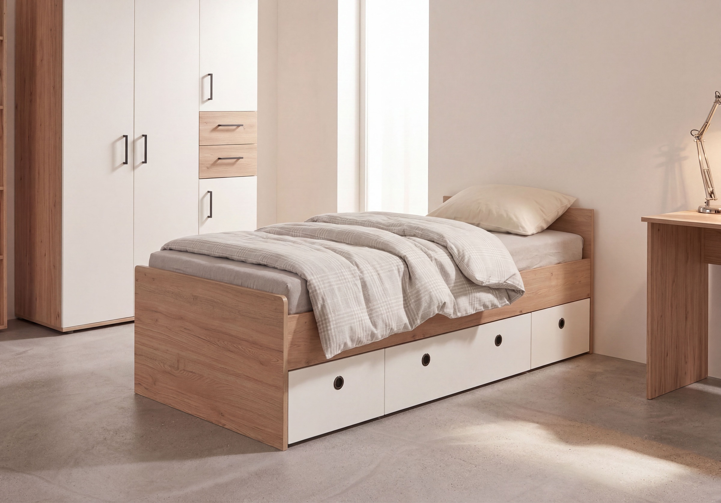 arthur berndt Jugendzimmer-Set »»Bente« 5-teilig« 5 tlg. Artisan Oak Nb/Weiß