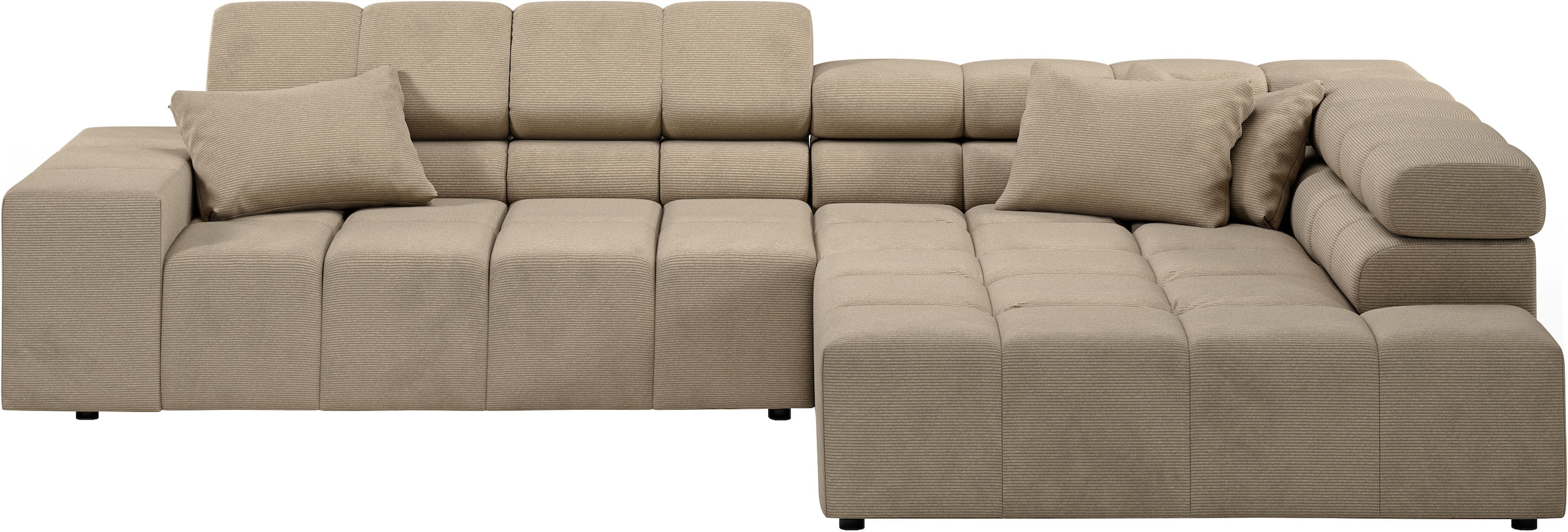 INOSIGN Ecksofa »Ancona incl. Kopfteilverstellung, Breite 319cm, L-Form«, wahlweise motorische Sitztiefenverstellung, auch in Cord + Easy Care