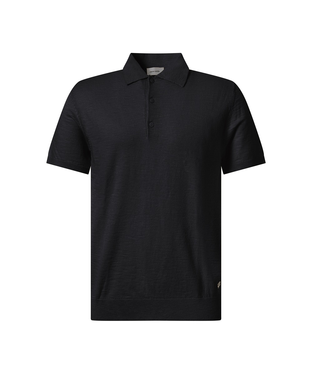 Pierre Cardin Poloshirt »Polo Strick« Poloshirt, unifarben aus reiner Baumwolle