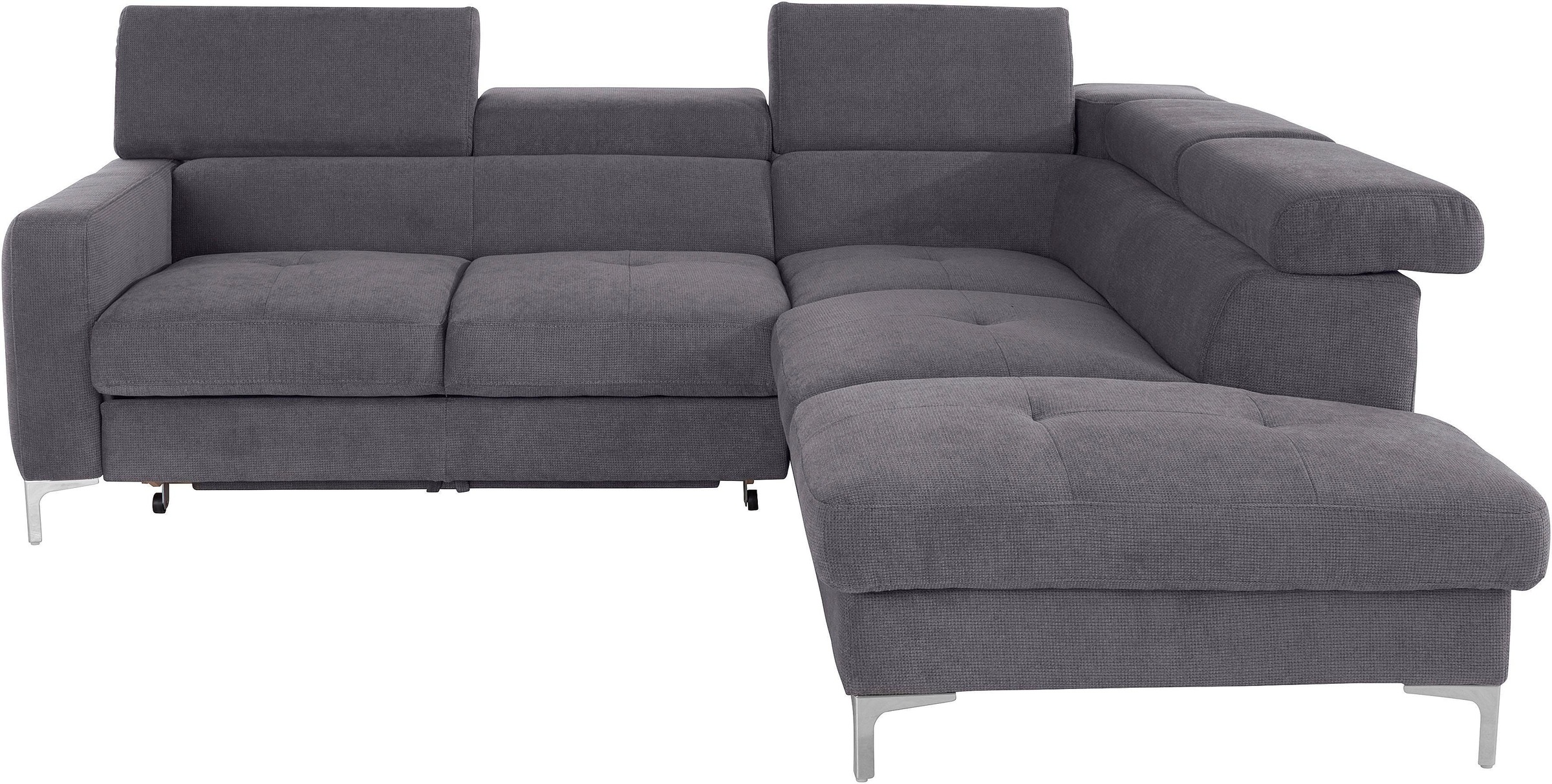 COTTA Polstergarnitur »Sammy L-Form«, (Set), Set bestehend aus: Ecksofa mit Kopfteilverstellung & Hocker
