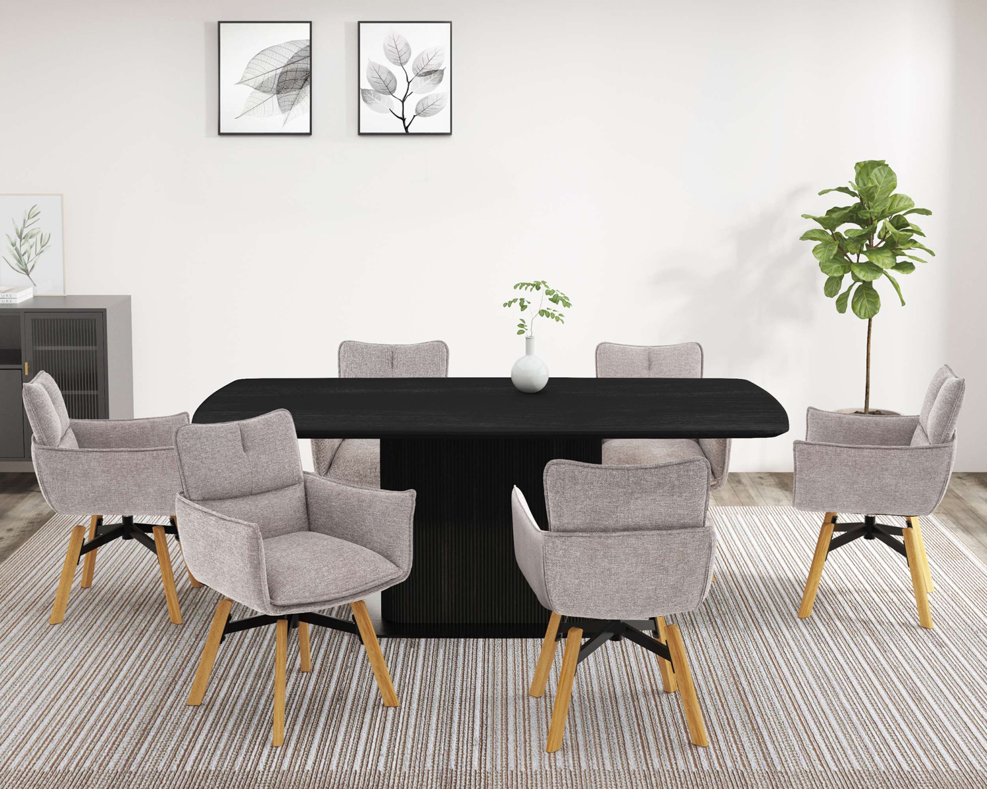 OTTO home Esszimmerstuhl »Elyssa« () 1 Stk.massives Eichenholzgestell,  pflegeleichter Webstoff, Drehfunktion