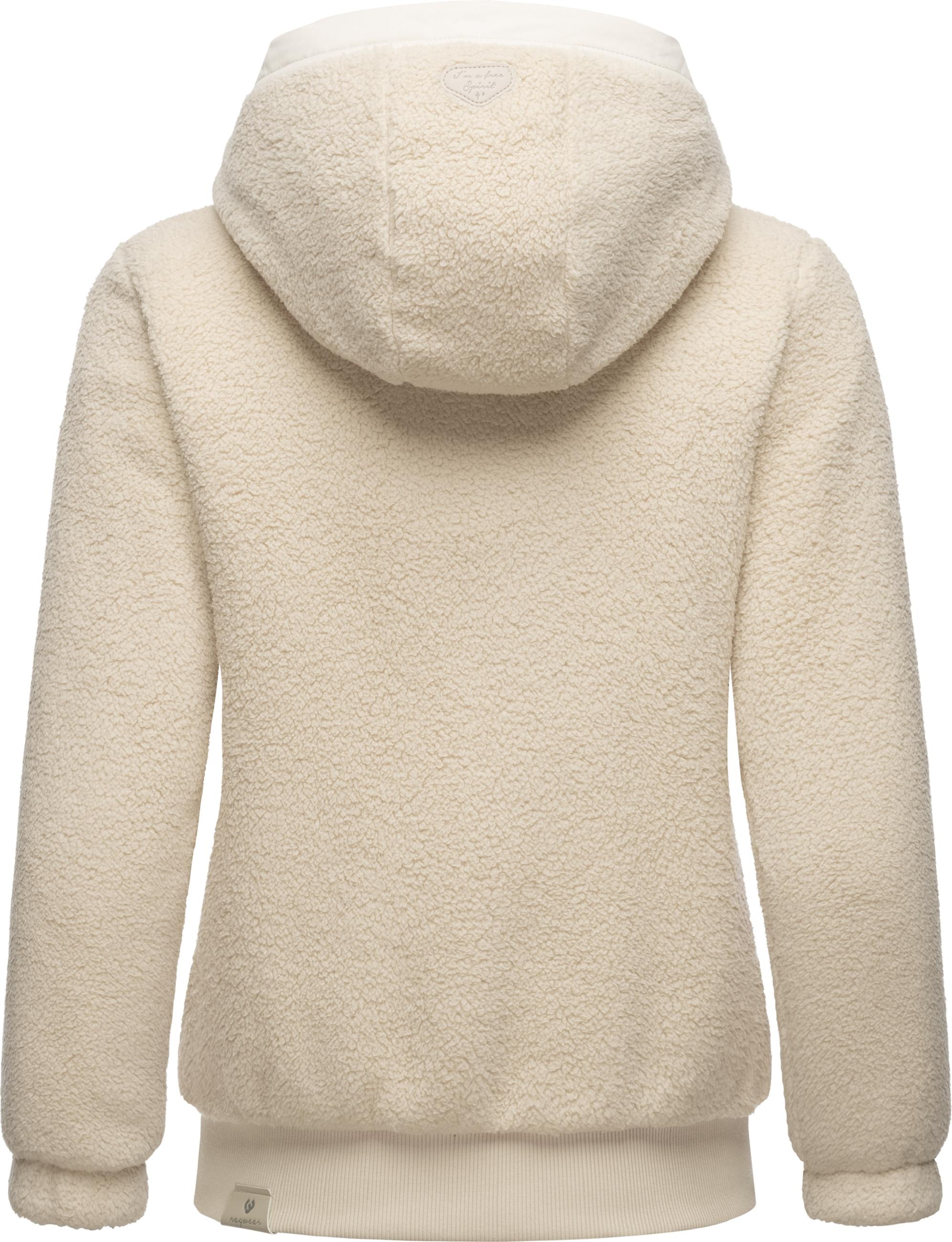 Ragwear Outdoorjacke »Übergangsjacke Cousy Short«, mit Kapuze, flauschige Übergangsjacke mit Teddyfell und Kapuze
