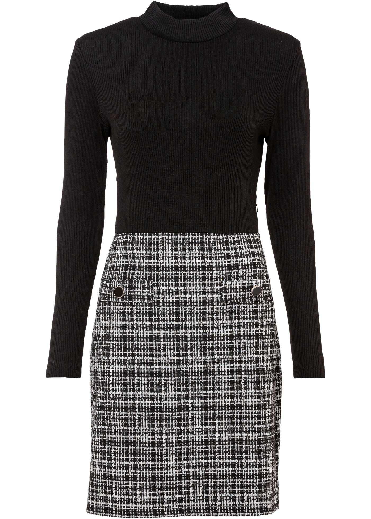 bonprix Minikleid 1 tlg. für Frühling und Sommer, mit langem Arm, schmale Passform